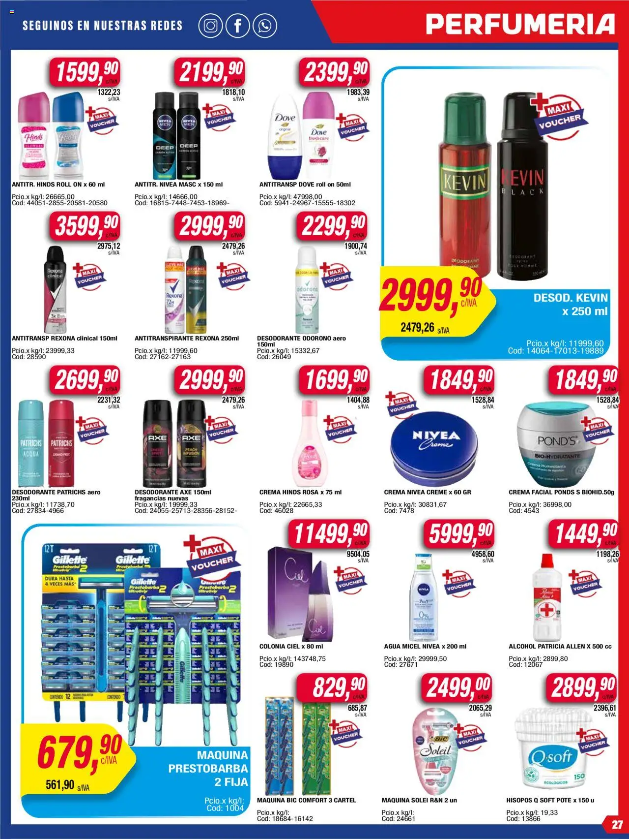 Maxiconsumo ofertas │ válido desde el 11.08.2025 | Página: 27 | Productos: Antitranspirante, Agua, Cava, Crema