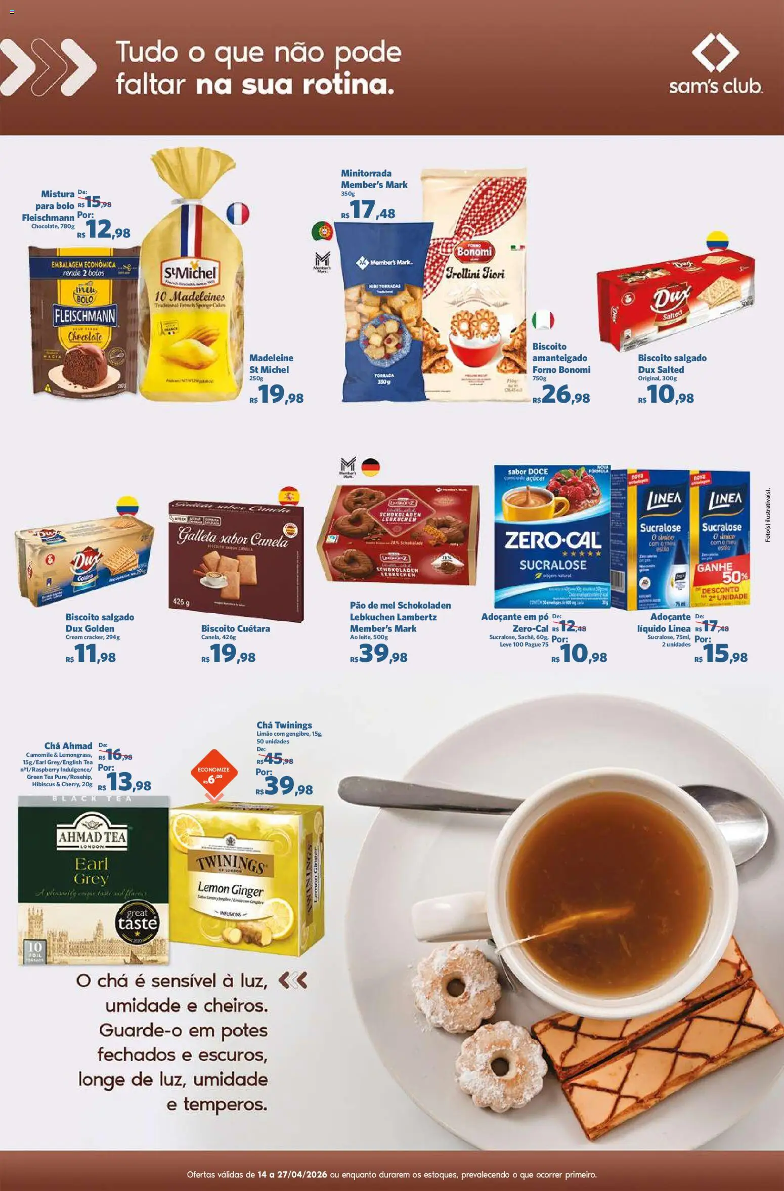 Sam's Club Folheto - válido de 14.04.2026 | Página: 7 | Produtos: Biscoito, Chá, Bolo, Canela