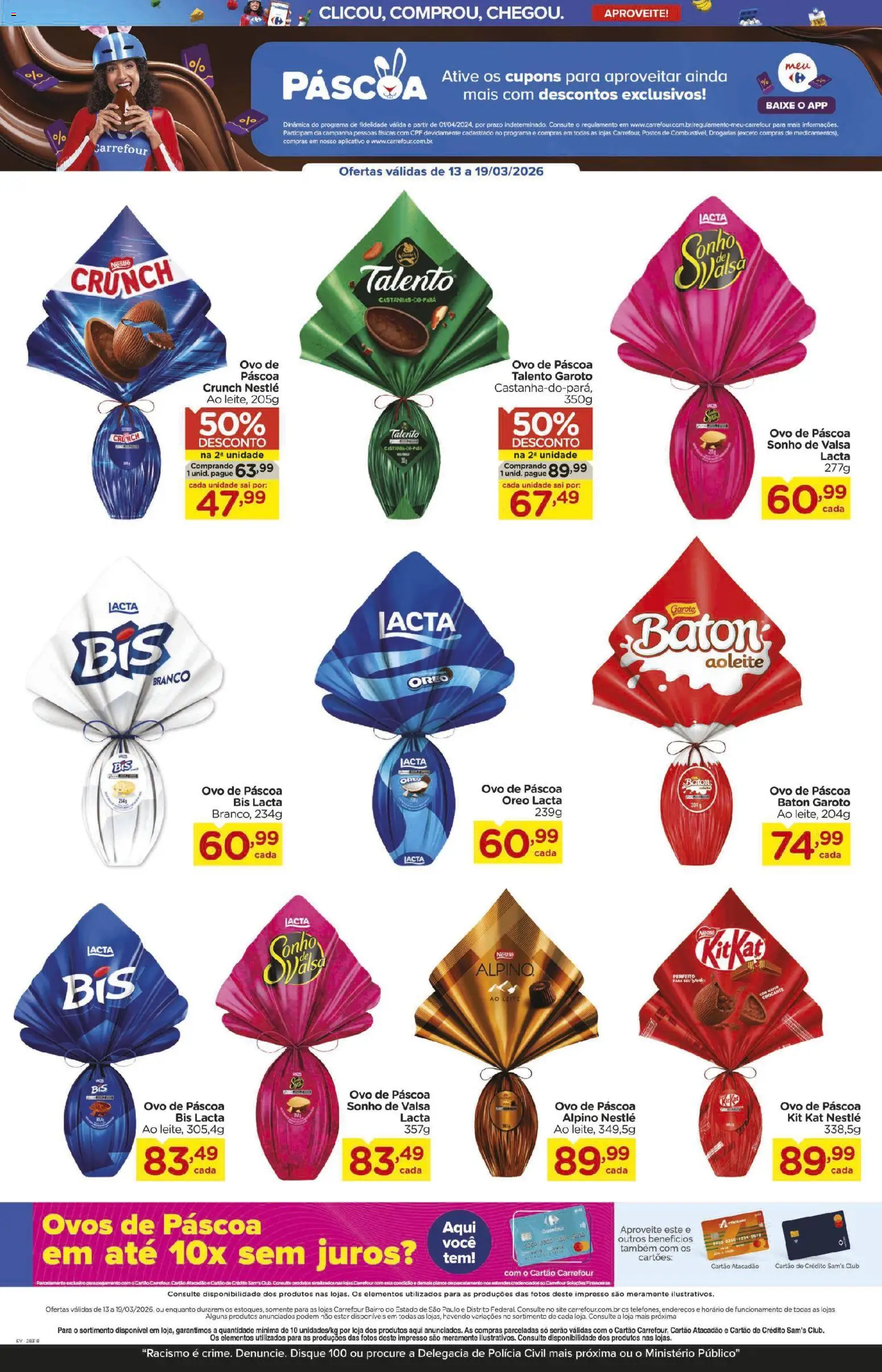 Carrefour Bairro Folheto - válido de 13.03.2026 | Página: 2 | Produtos: Ovo de páscoa, Ovos, Kit Kat