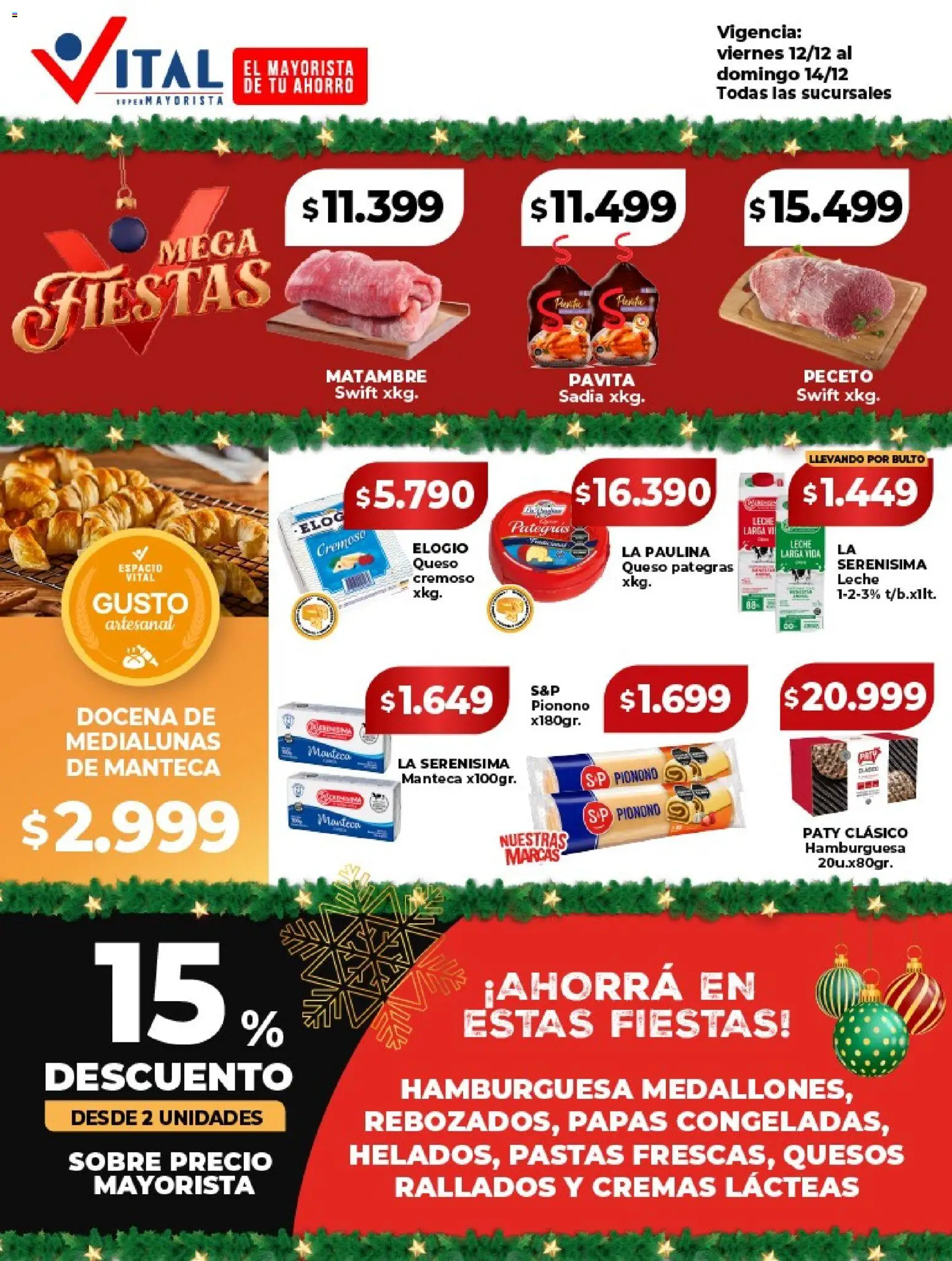 Vital - Ofertas fin │ válido desde el 12.12.2025 | Página: 2 | Productos: Sobre, Leche, Queso, Pionono