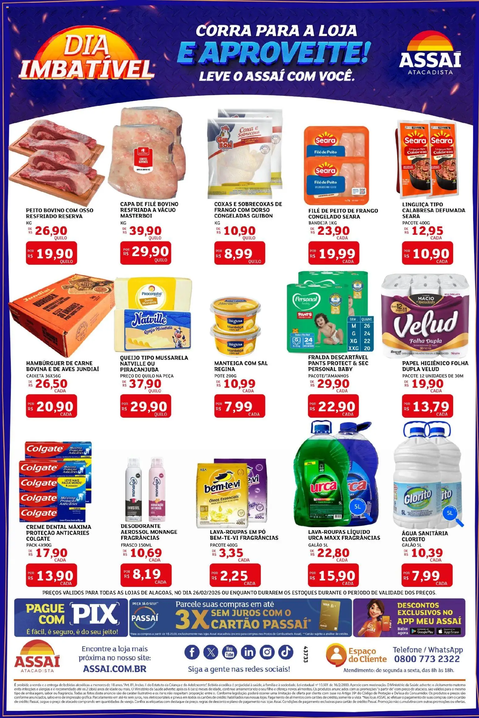 Assaí Atacadista Folheto - válido de 26.02.2026 | Página: 2 | Produtos: Pneus, Hambúrguer, Sal, Mussarela