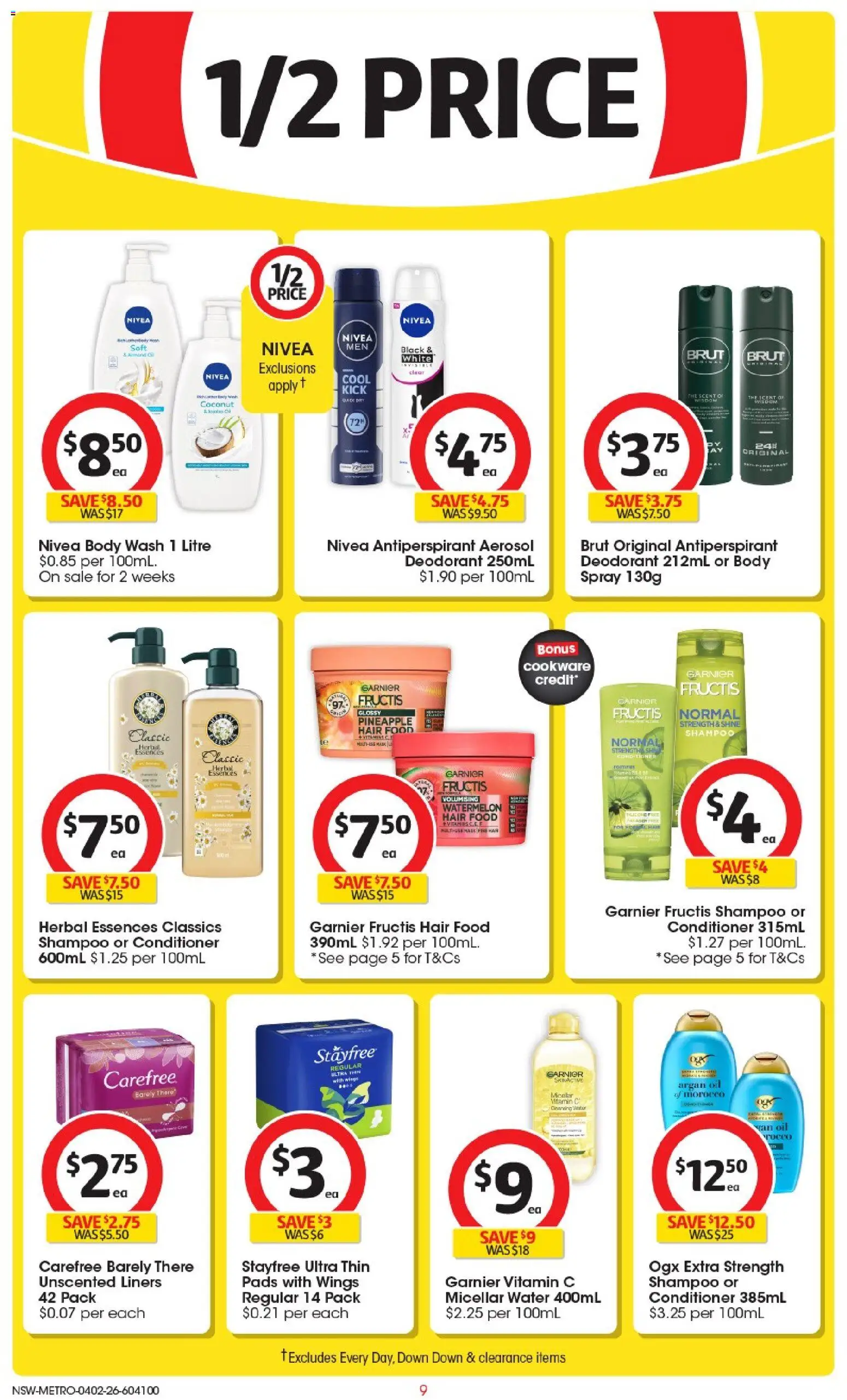 Coles catalogue - valid from 04.02.2026 | Page: 9 | Products: Conditioner, Oil, Water, Herbal
