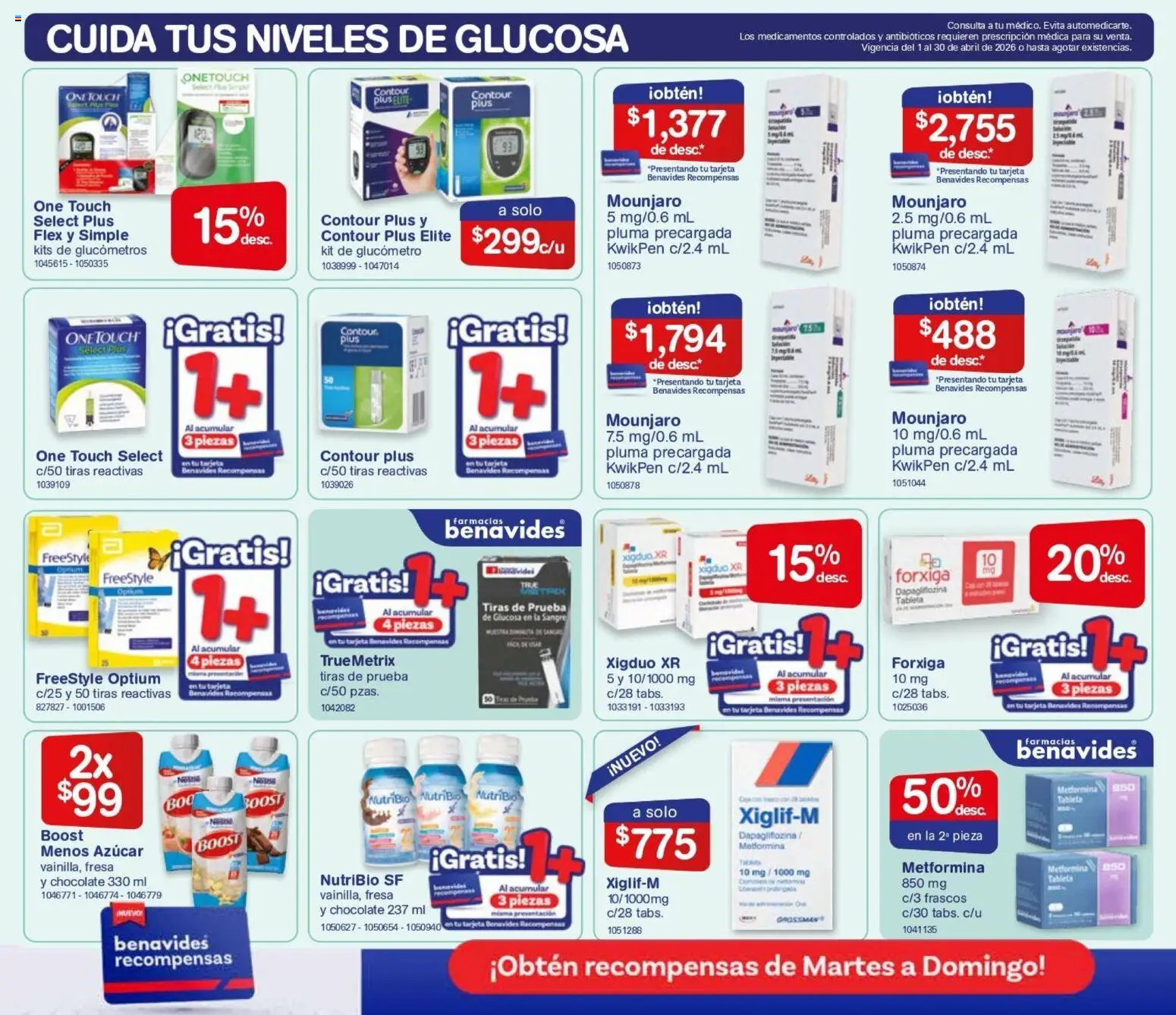 Nuevas ofertas de Farmacia Benavides válidas en toda la República Mexicana desde el 01.04.2026. ¡Encuentra las mejores ofertas en Farmacia Benavides catálogo! | Página: 8