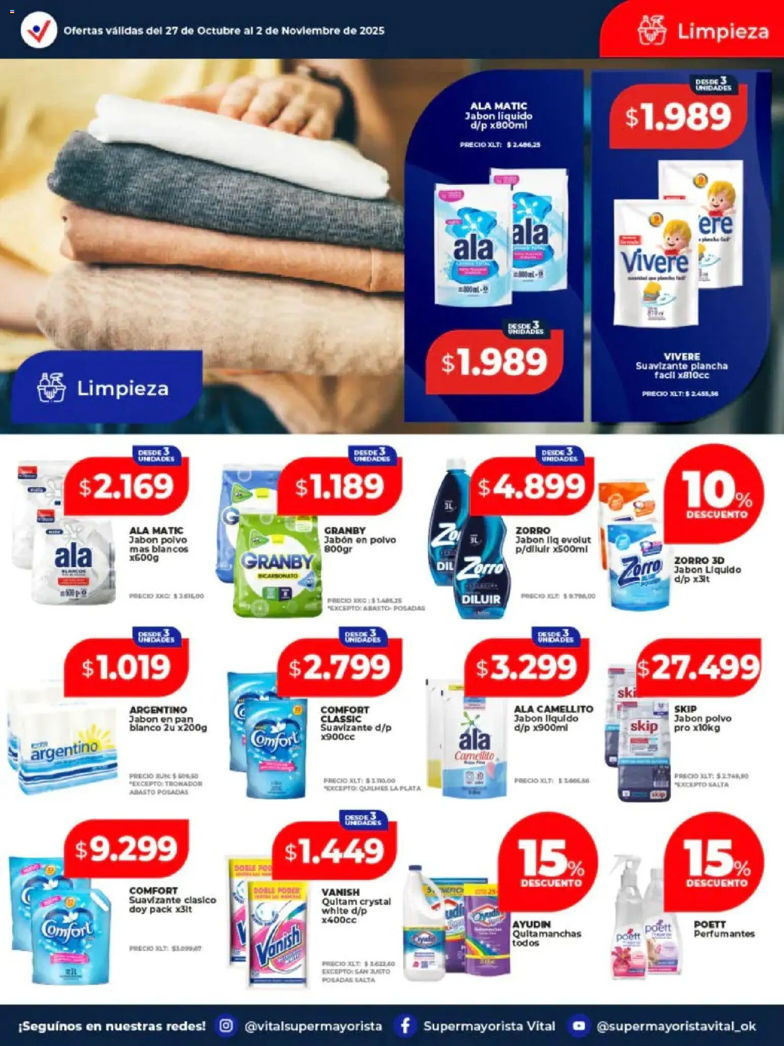 Vital - Ofertas - Villa Ortúzar │ válido desde el 27.10.2025 | Página: 7 | Productos: Jabón líquido, Jabón, Quitamanchas, Pan