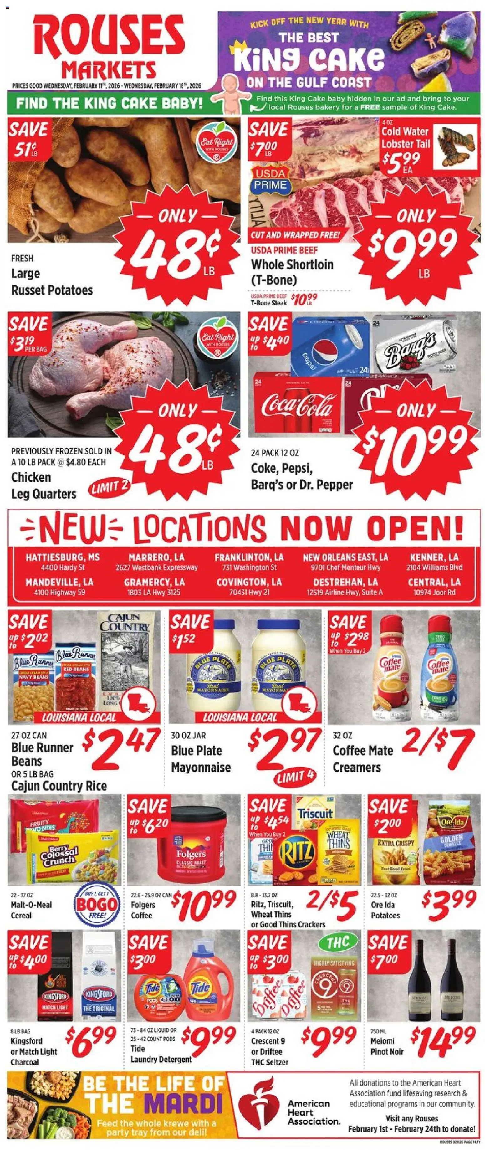 Rouses Weekly Ad - LA - valid from 11.02.2026 | Page: 2 | Products: Rice, Detergent, Pepper, Bag