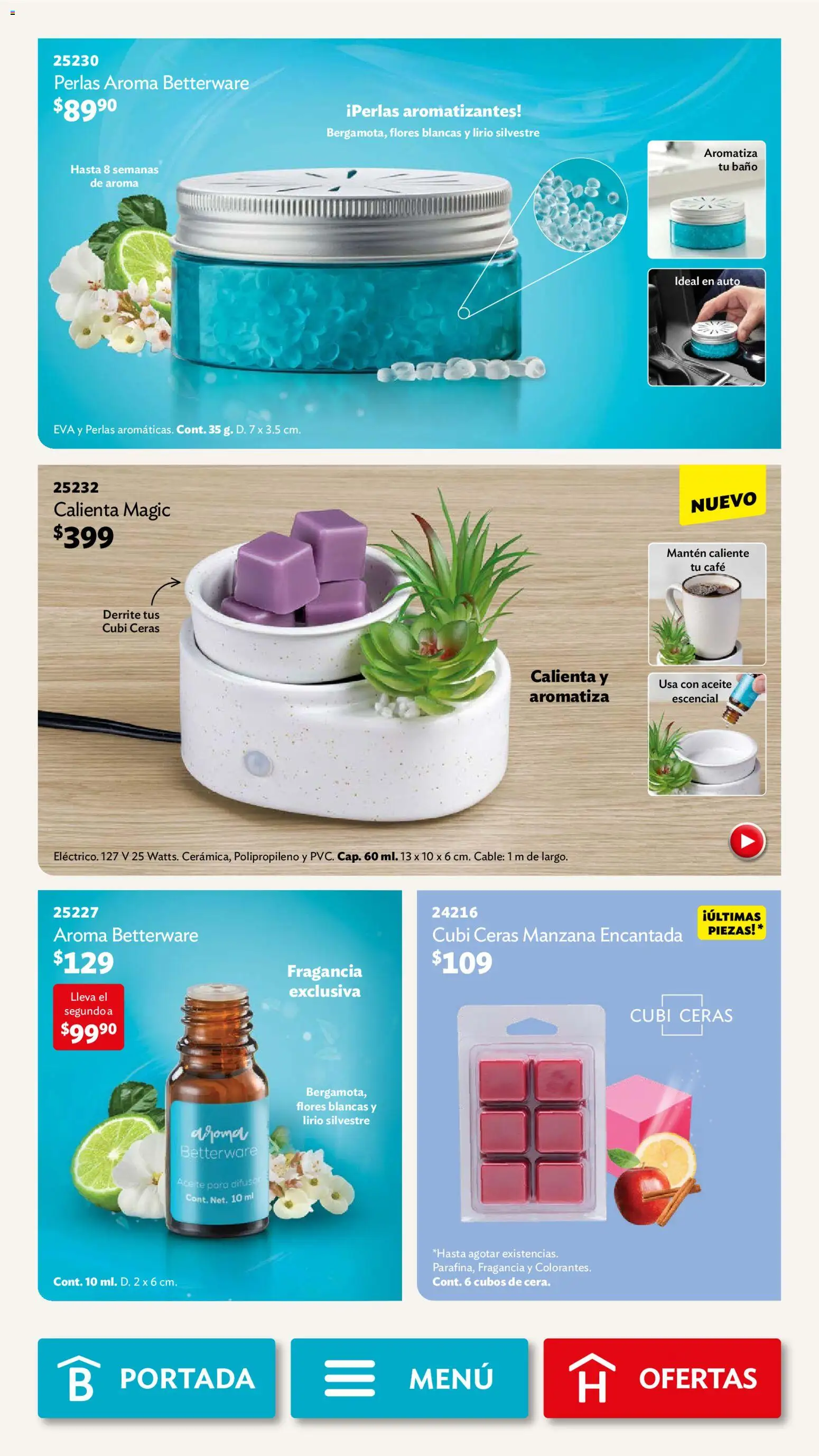 Nuevas ofertas de Betterware válidas en toda la República Mexicana desde el 03.11.2025. ¡Encuentra las mejores ofertas en Betterware campaña 11 2025! | Página: 84 | Productos: Manzana, Aceite, Cable, Fragancia