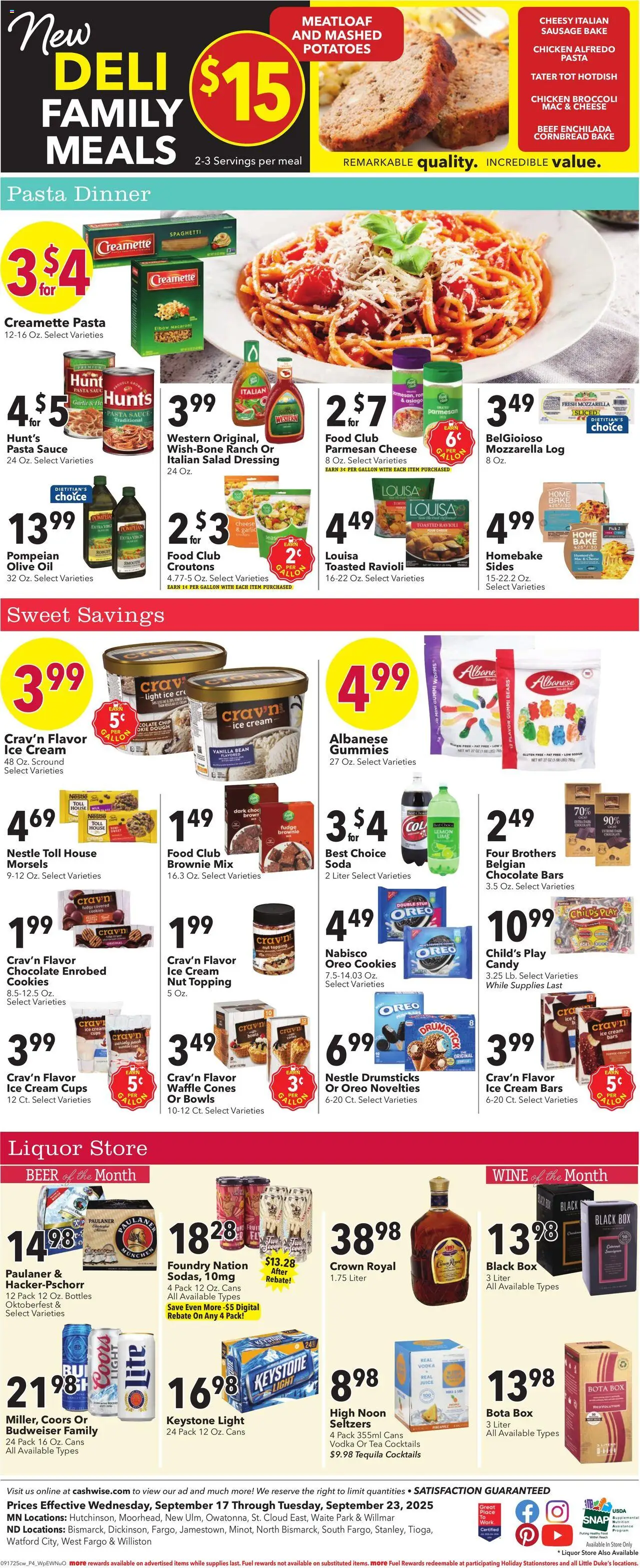 Cash Wise Weekly Ad - valid from 17.09.2025 | Page: 4 | Products: Box, Vodka, Garlic, 2人掛けソファ