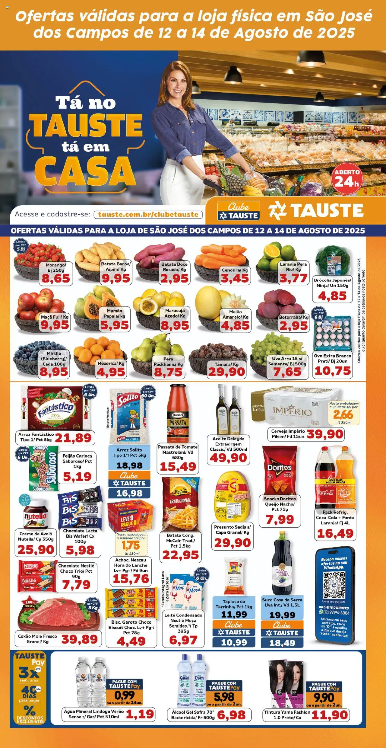 Tauste Folheto - válido de 12.08.2025 | Página: 2 | Produtos: Maracujá, Melão, Chocolate, Batata