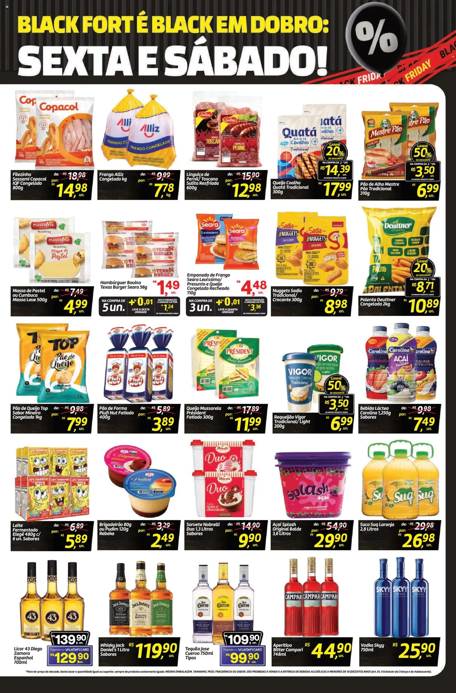 Fort Atacadista Folheto - válido de 28.11.2025 | Página: 3 | Produtos: Licor 43, Massa, Sorvete, Leite fermentado