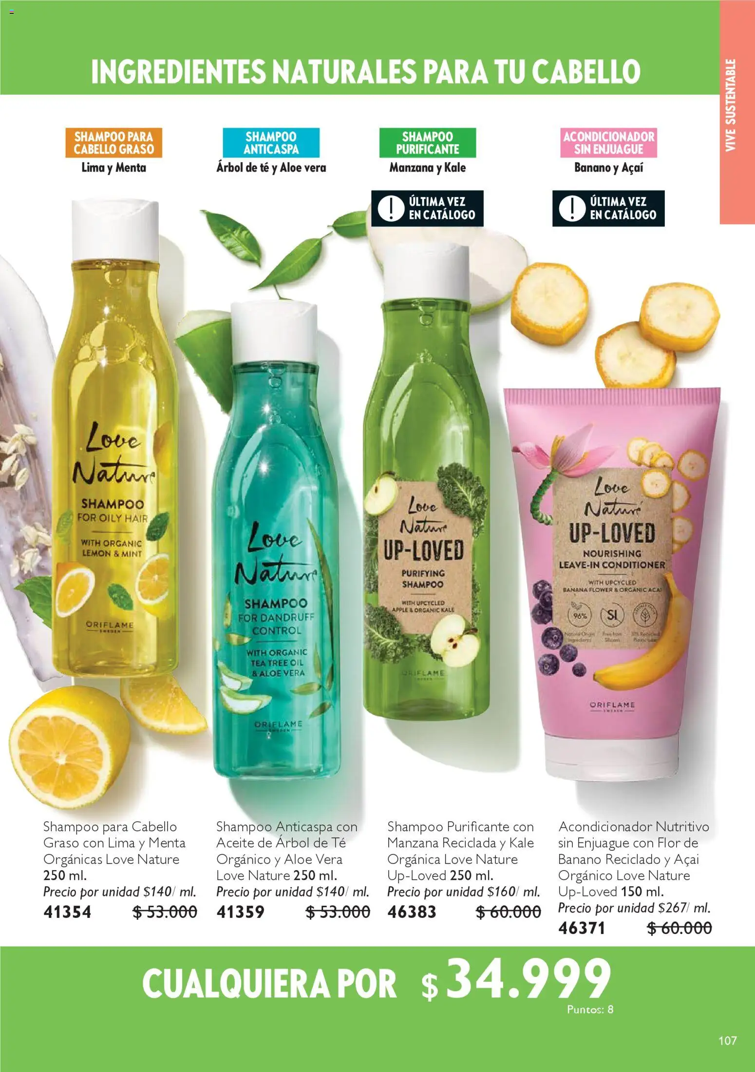 Oriflame revista - valida desde el 25.10.2025 | Página: 107 | Productos: Té, Banano, Shampoo, Acondicionador