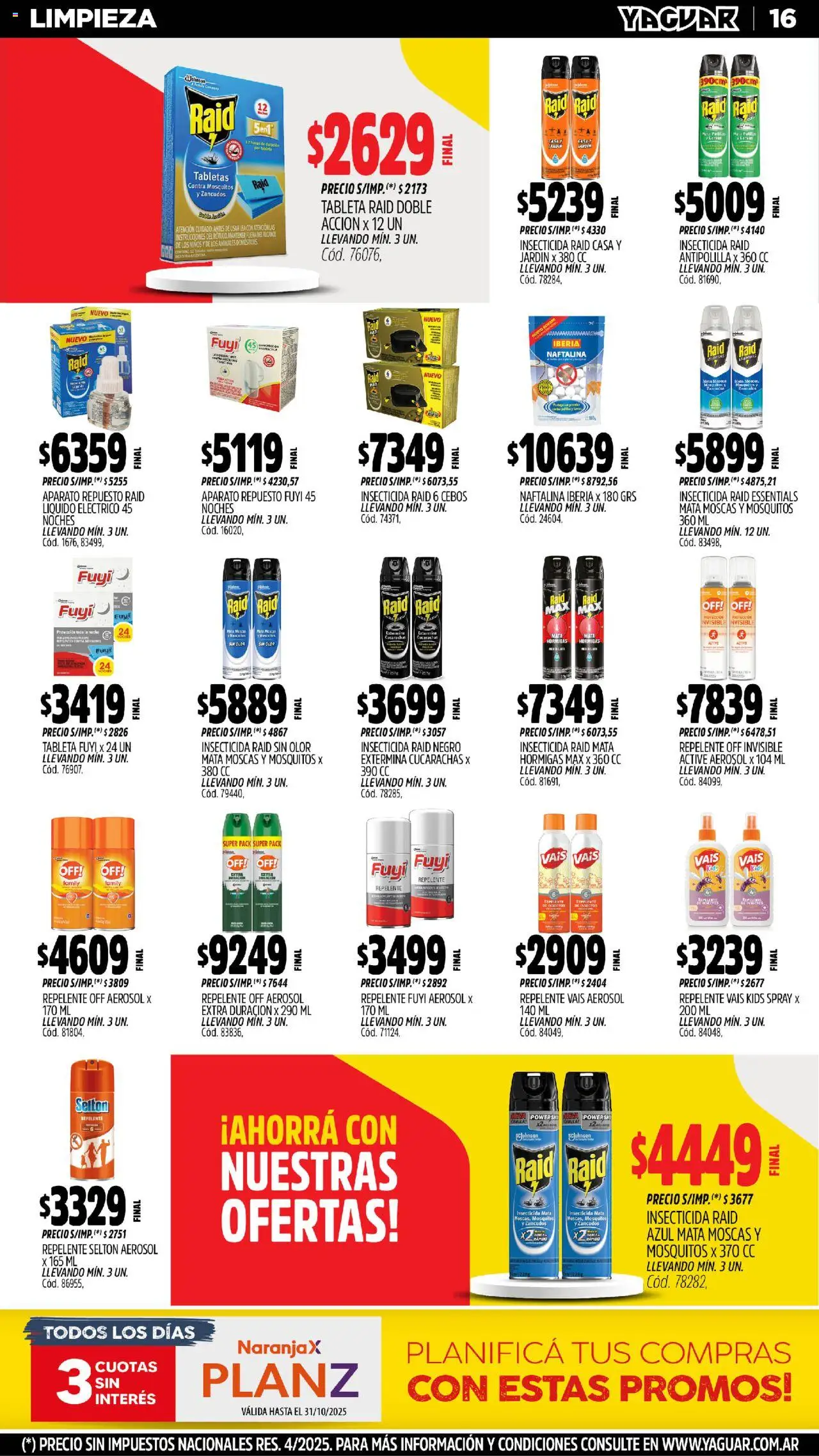 Yaguar - San Juan │ válido desde el 20.10.2025 | Página: 15 | Productos: Mata moscas, Tableta, Repelente, Insecticida