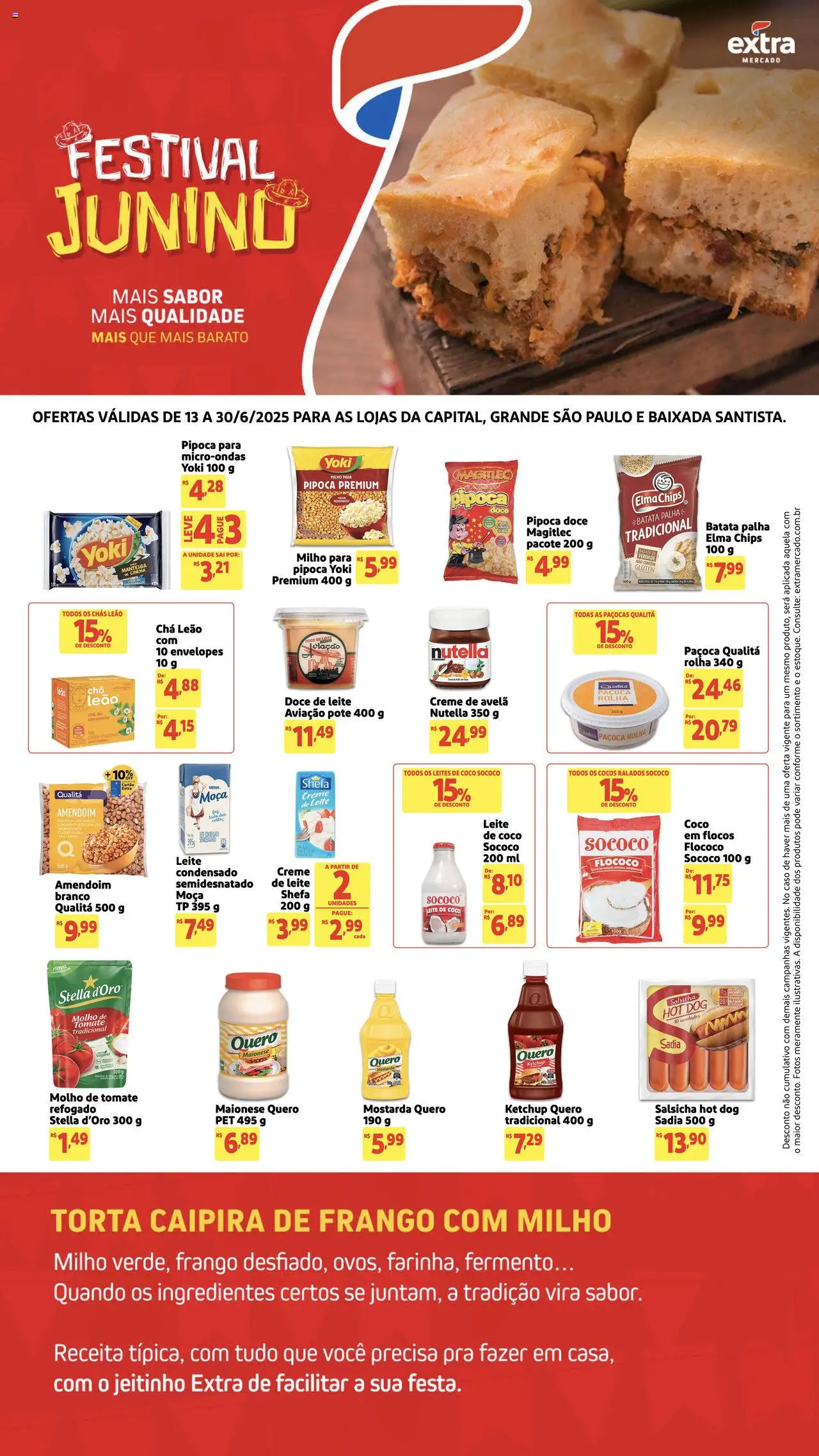 Extra Folheto - válido de 13.06.2025 | Página: 2 | Produtos: Amendoim, Salsicha, Flocos, Paçoca