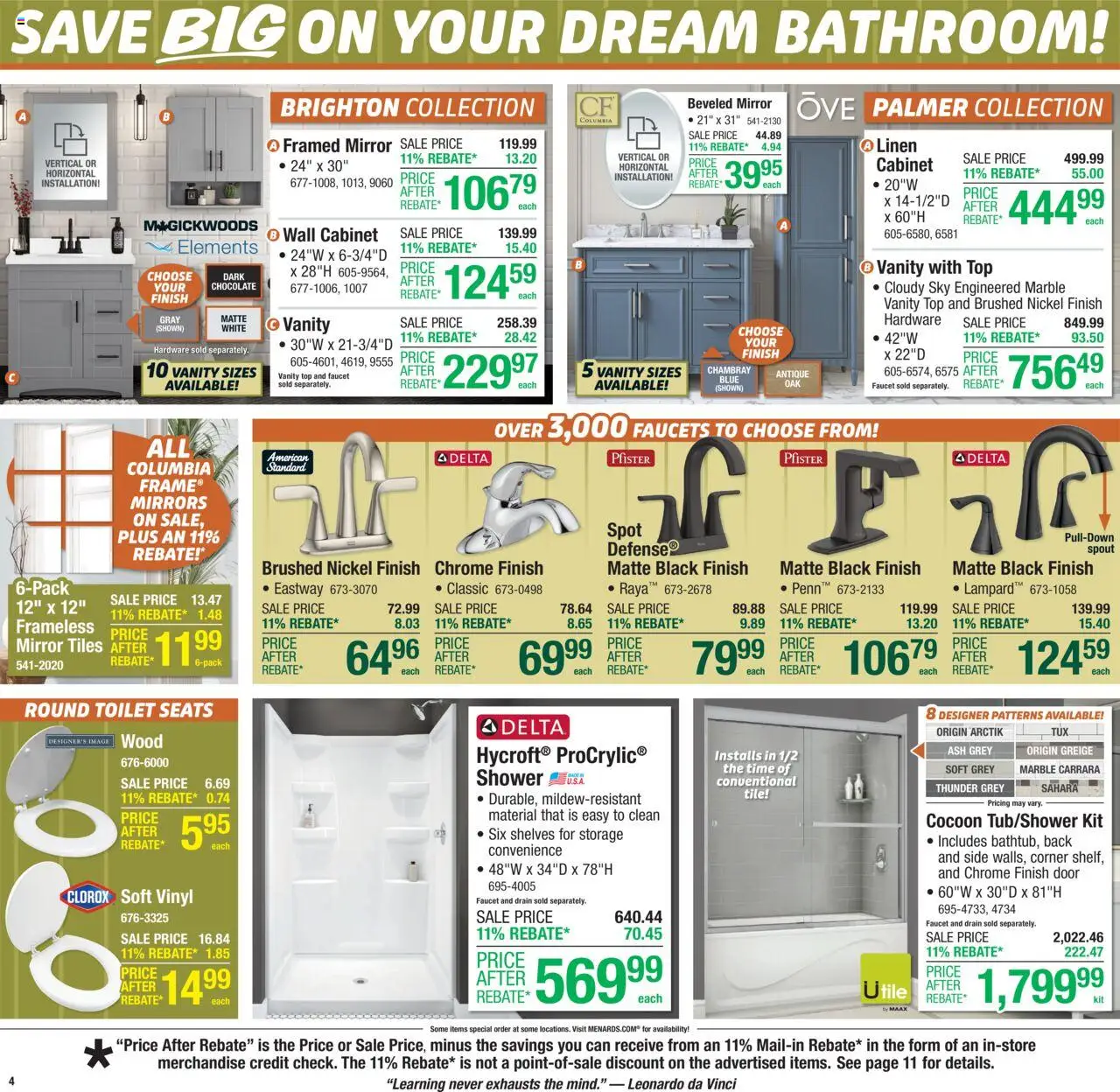 Menards - Weekly Ad - valid from 08.10.2025 | Page: 7 | Products: Shower, Mirror, Chocolate