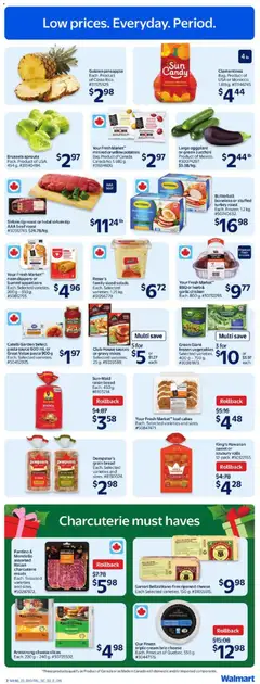 Preview of Walmart weekly flyer from shop Walmart valid from 11.12.2025 | Page: 5 | Products: Pineapple, Turkey, Potatoes, Cheese