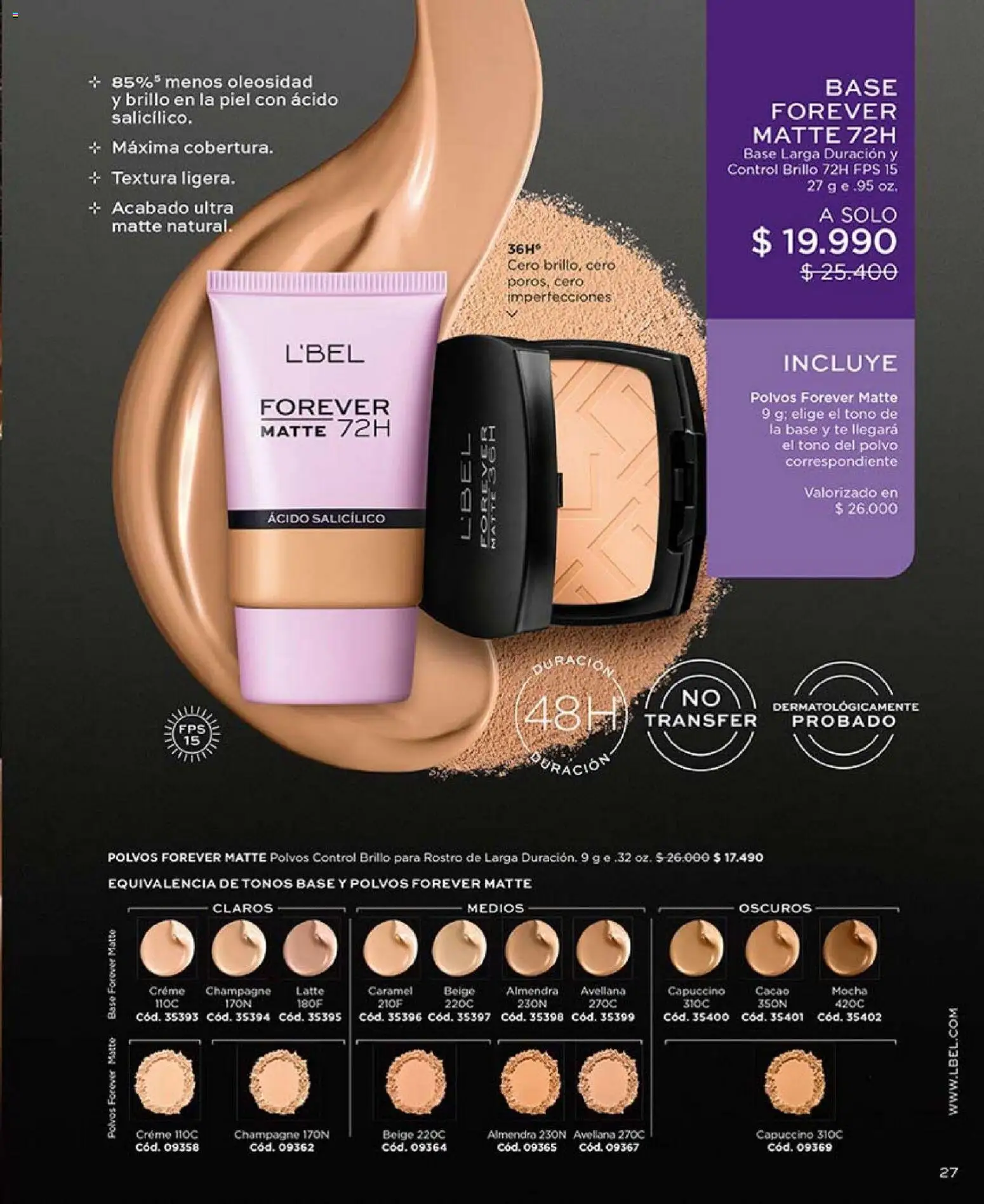 Catálogo L'Bel Campaña 1 │ válido desde el 01.01.2026 | Página: 27 | Productos: Brillo, Almendra, Cacao, Polvo