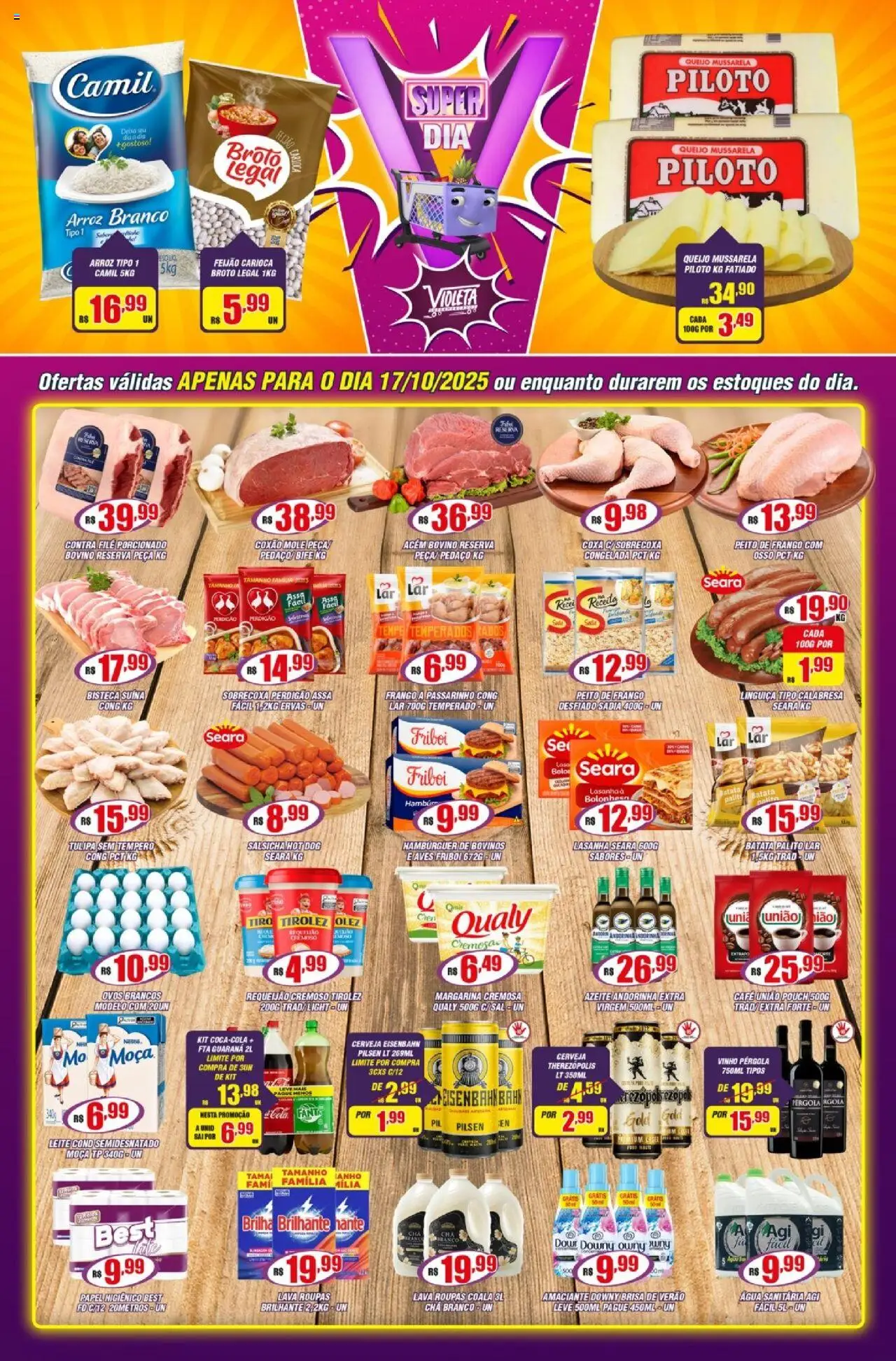 Violeta Supermercados Folheto - válido de 17.10.2025 | Página: 1 | Produtos: Café, Cerveja, Margarina, Peito de frango