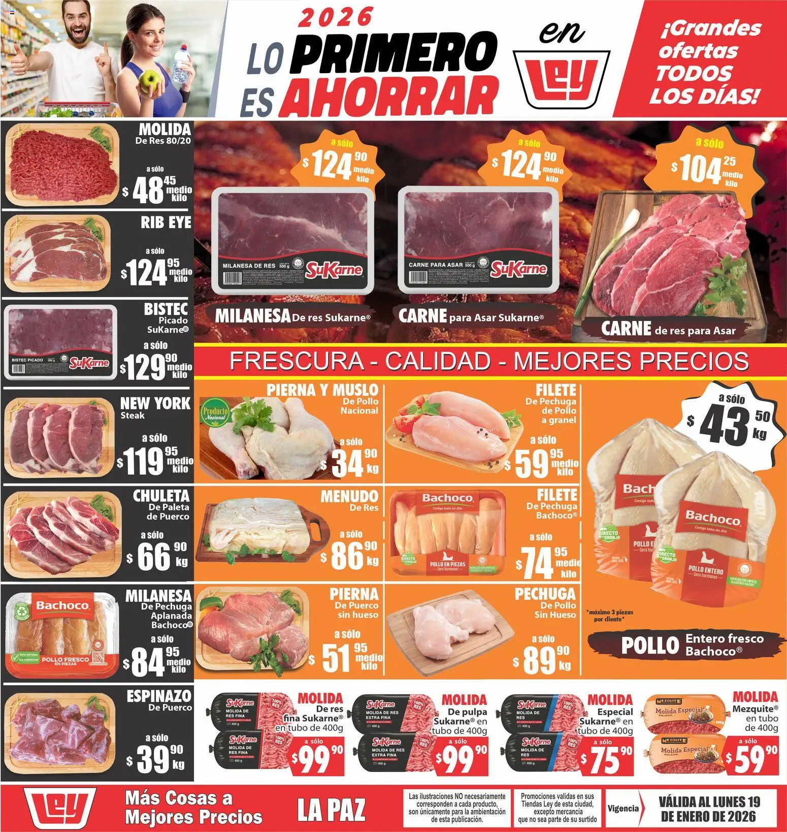 Nuevas ofertas de Casa Ley válidas en toda la República Mexicana desde el 17.01.2026. ¡Encuentra las mejores ofertas en Casa Ley folleto Más cosas a mejores precios La Paz! | Página: 1 | Productos: Pollo, Milanesa, Paleta, Res