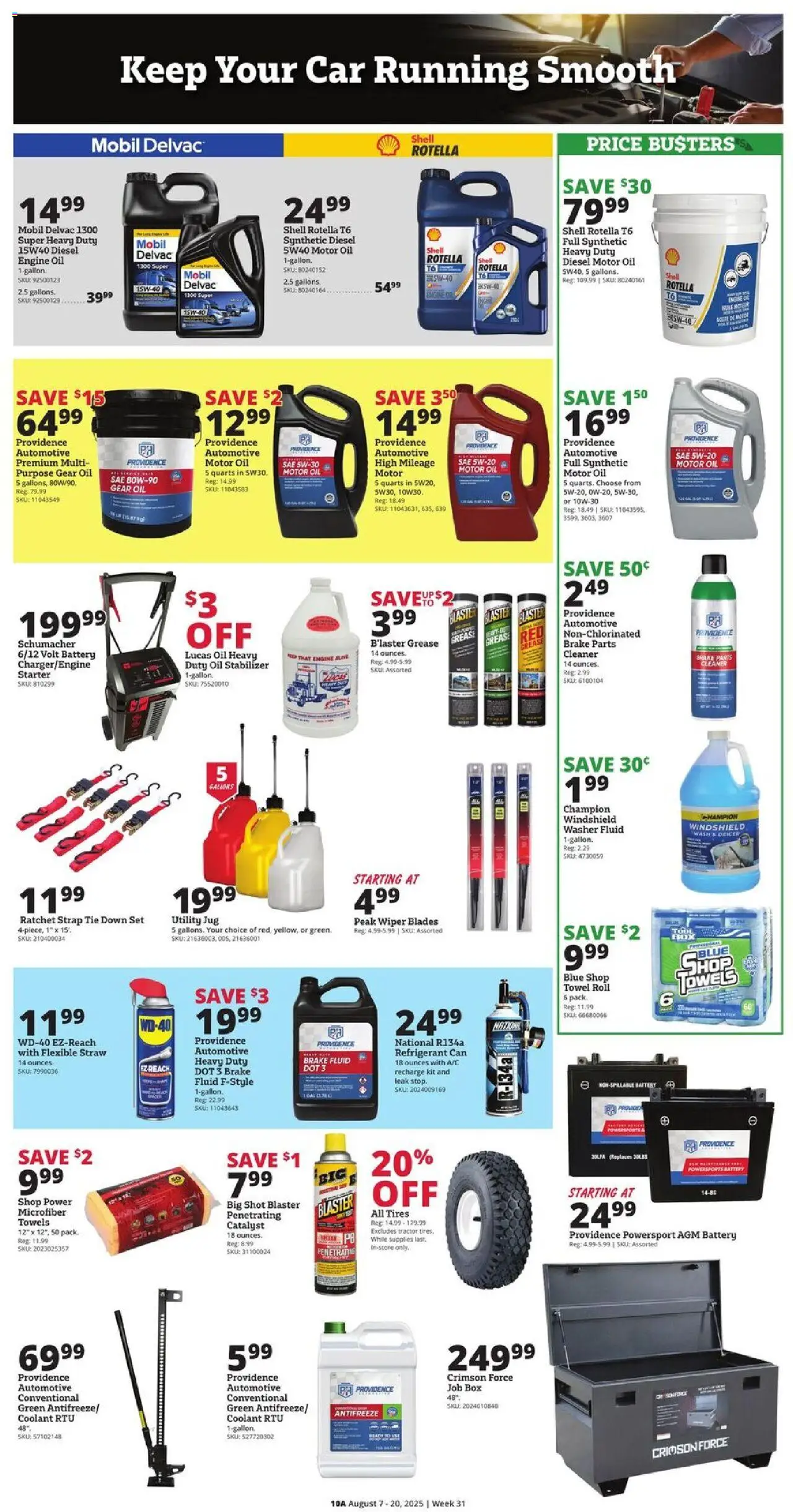 Rural King Weekly Ad - valid from 07.08.2025 | Page: 10 | Products: Box, Battery, Starter, Coolant