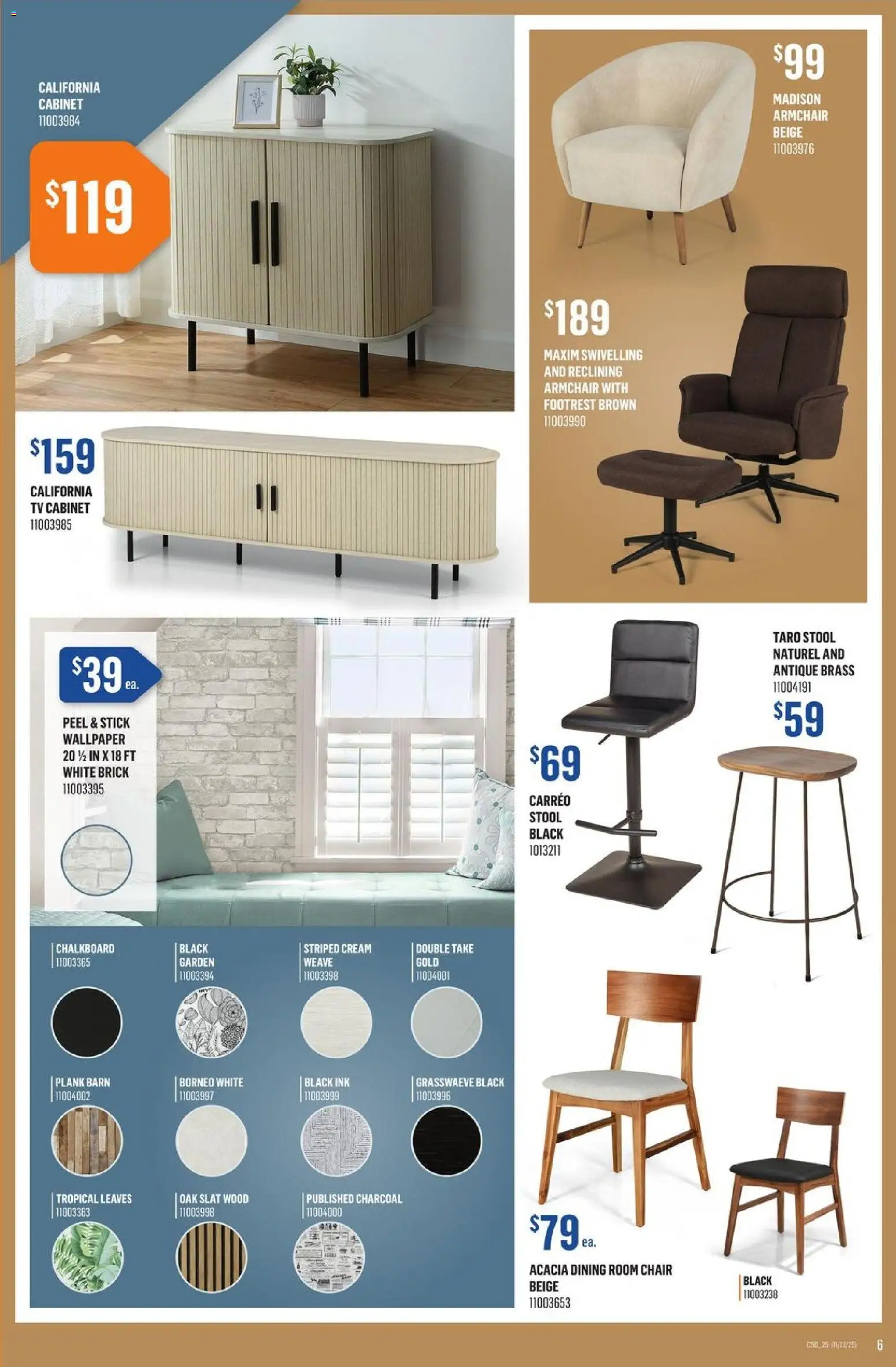 Canac flyer valid from 11.12.2025 | Page: 6 | Products: Cream, Tv, Armchair, Cabinet