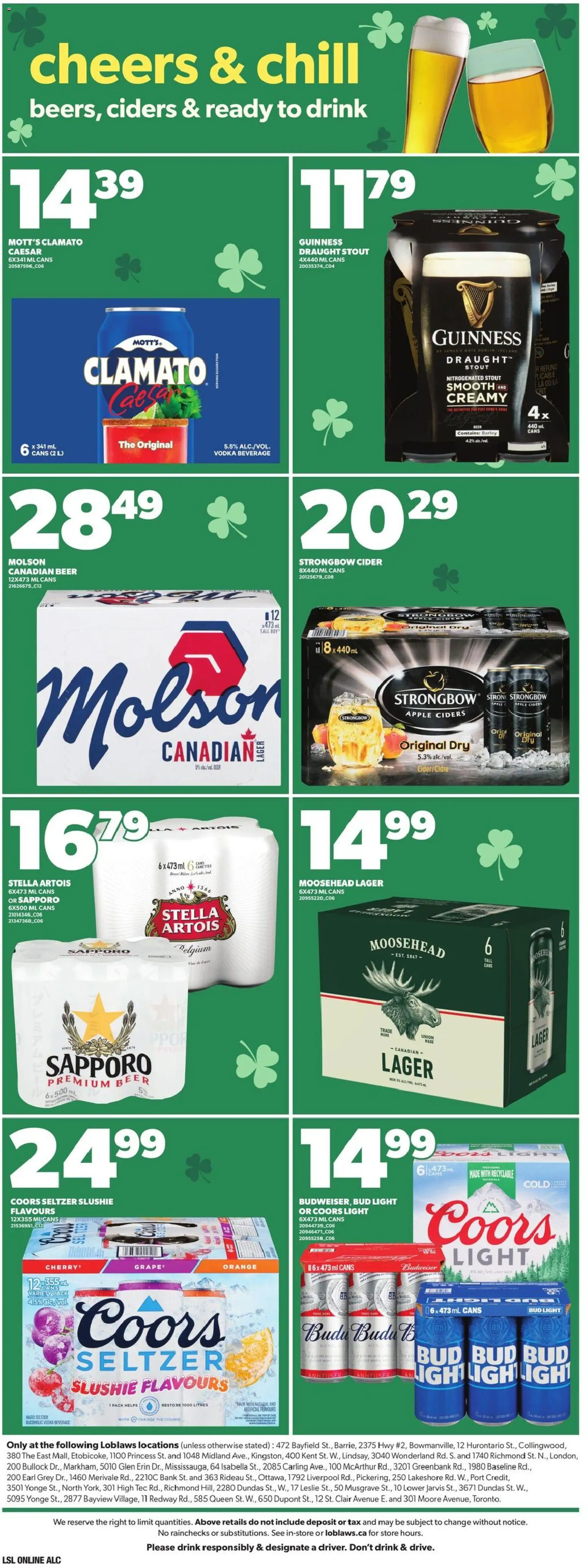 Loblaws flyer valid from 12.03.2026 | Page: 10 | Products: Vodka, Beer