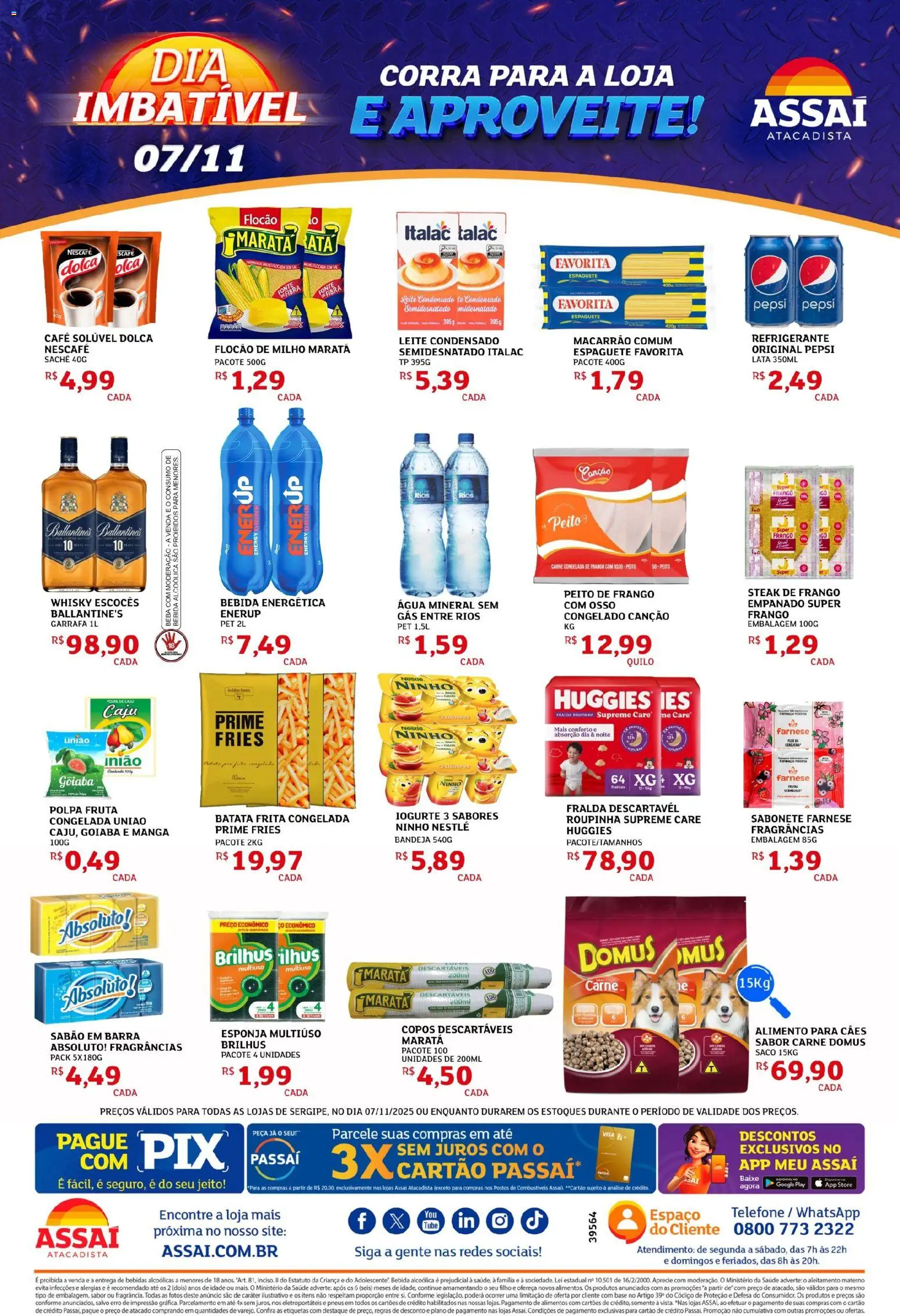 Assaí Atacadista Folheto - válido de 07.11.2025 | Página: 2 | Produtos: Espaguete, Bandeja, Refrigerante, Batata frita