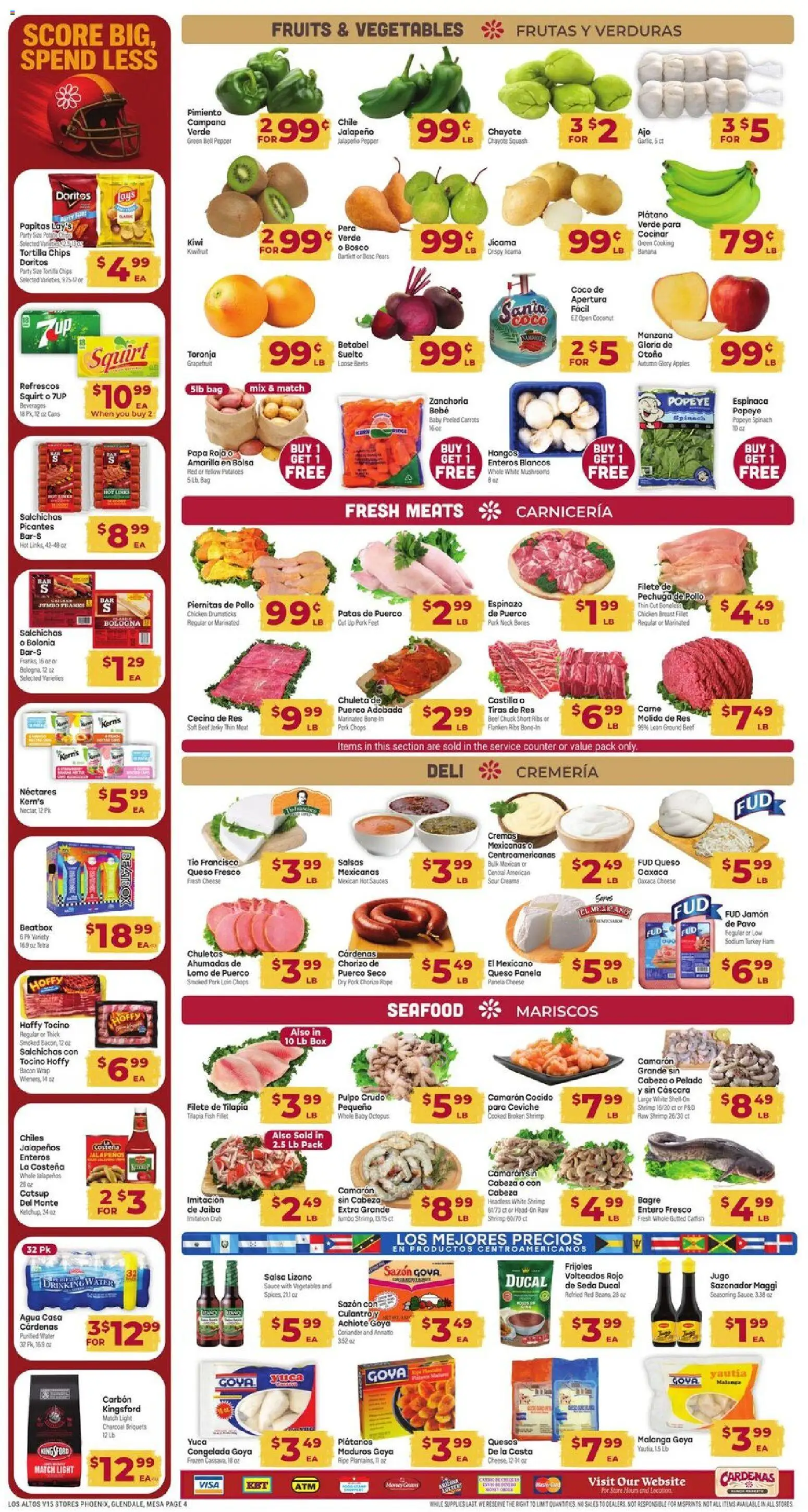 Cardenas Weekly Ad - AZ - valid from 07.01.2026 | Page: 4 | Products: Ham, Beef, Sauce, Seafood