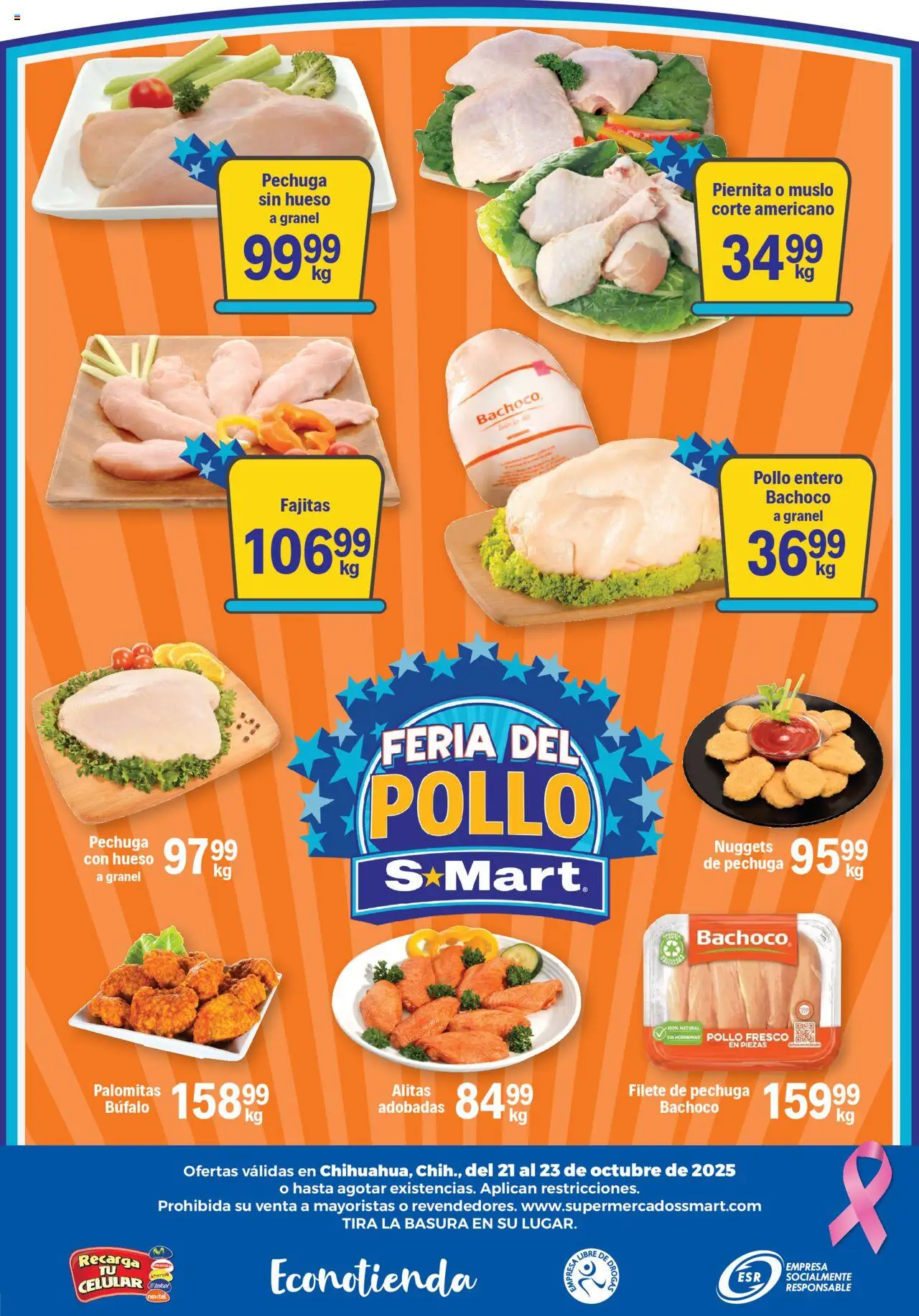 Nuevas ofertas de S-Mart válidas en toda la República Mexicana desde el 21.10.2025. ¡Encuentra las mejores ofertas en S-Mart folleto Chihuahua! | Página: 6 | Productos: Pollo