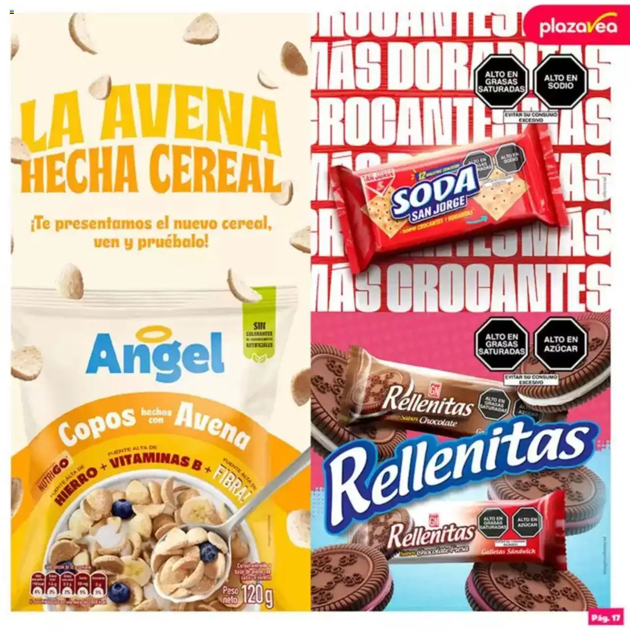 Catálogo Plaza Vea válido desde 18.08.2025 | Página: 17 | Productos: Chocolate, Galletas, Avena, Peso