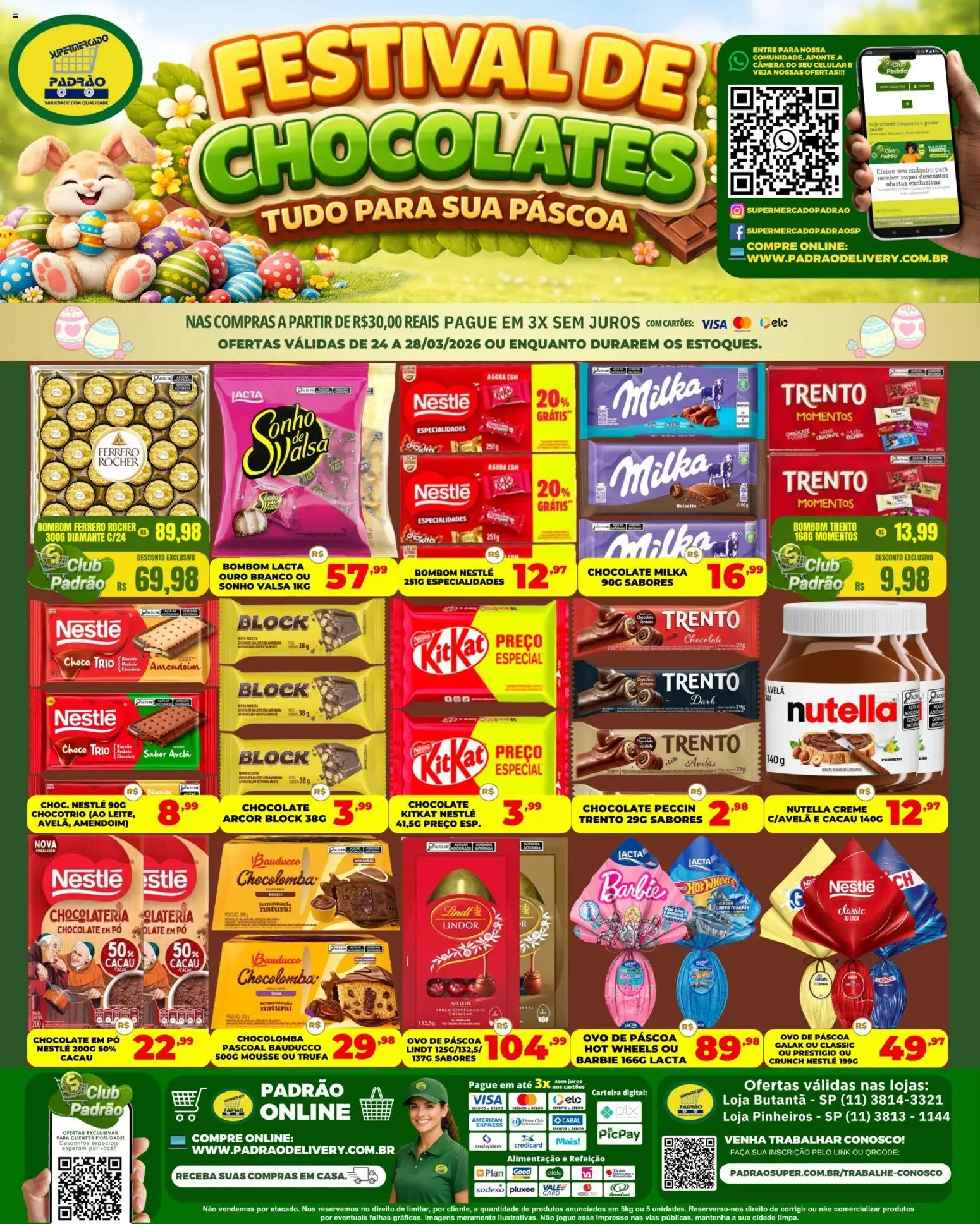 Supermercado Padrão Folheto - válido de 27.03.2026 | Página: 3 | Produtos: Ovo de páscoa, Faca, Ferrero Rocher, Carteira
