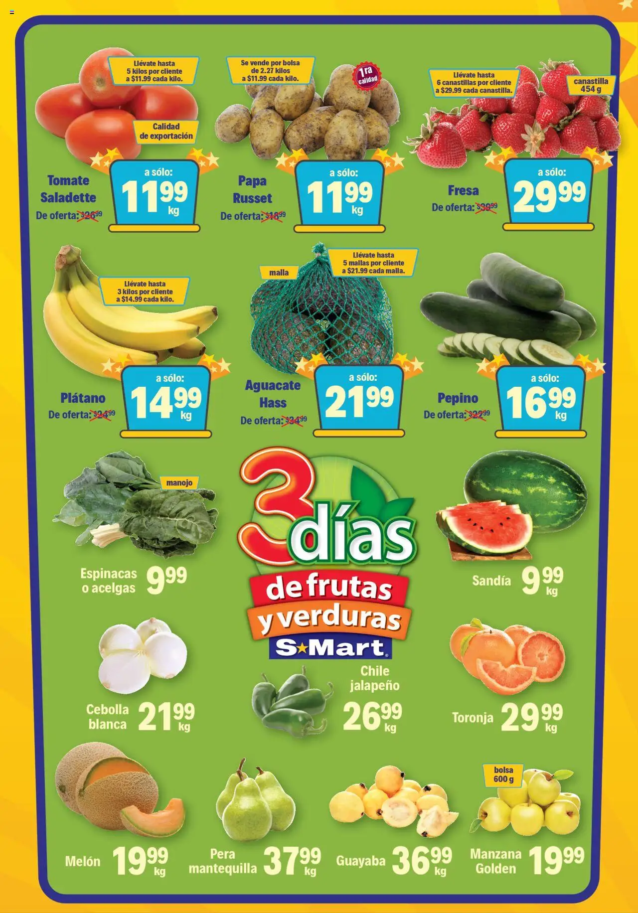 Nuevas ofertas de S-Mart válidas en toda la República Mexicana desde el 07.10.2025. ¡Encuentra las mejores ofertas en S-Mart - Folleto! | Página: 1 | Productos: Fresa, Melón, Bolsa, Mallas