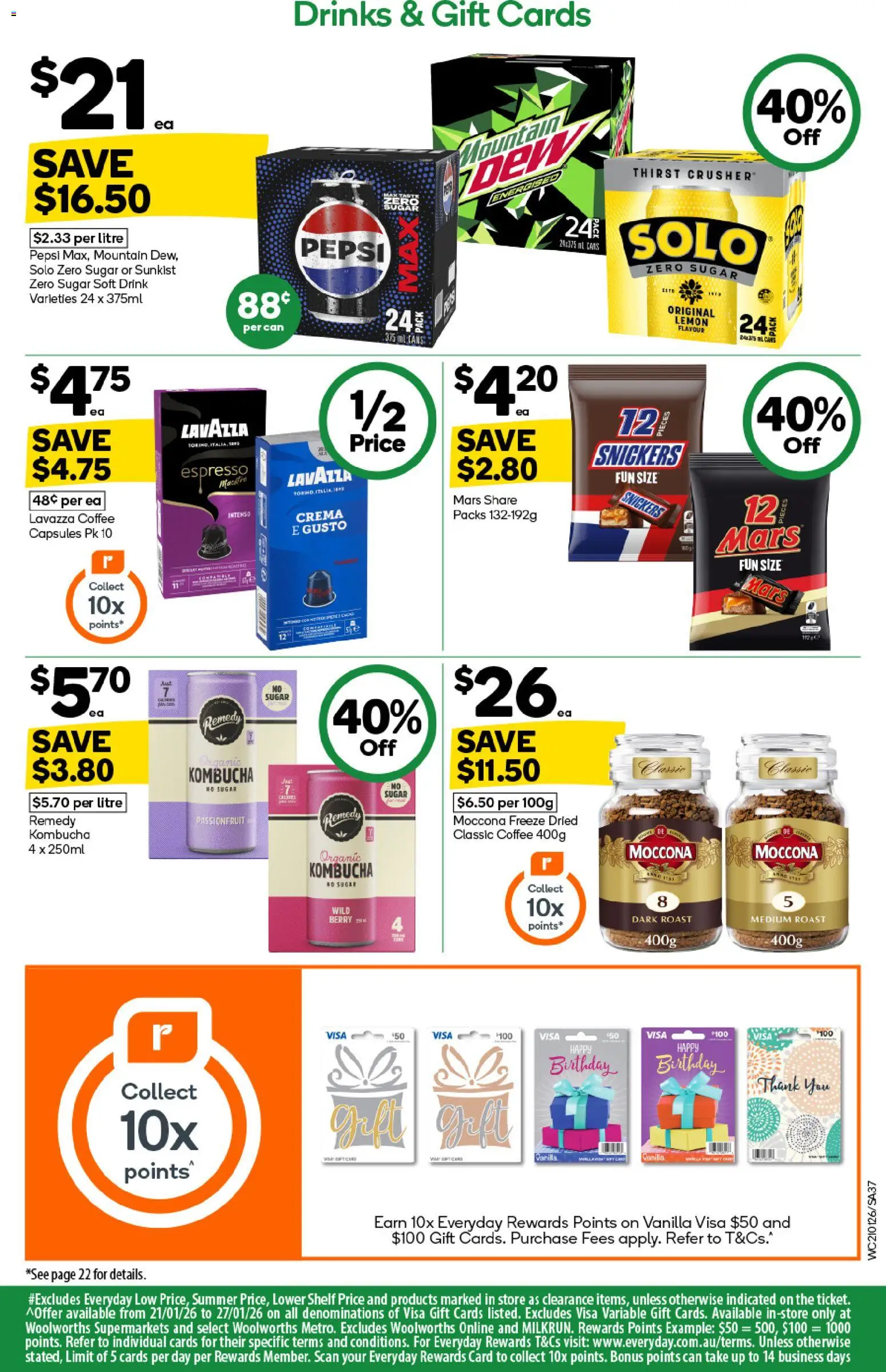 Woolworths catalogue - valid from 21.01.2026 | Page: 37 | Products: Shelf, Coffee, Pepsi, Moccona