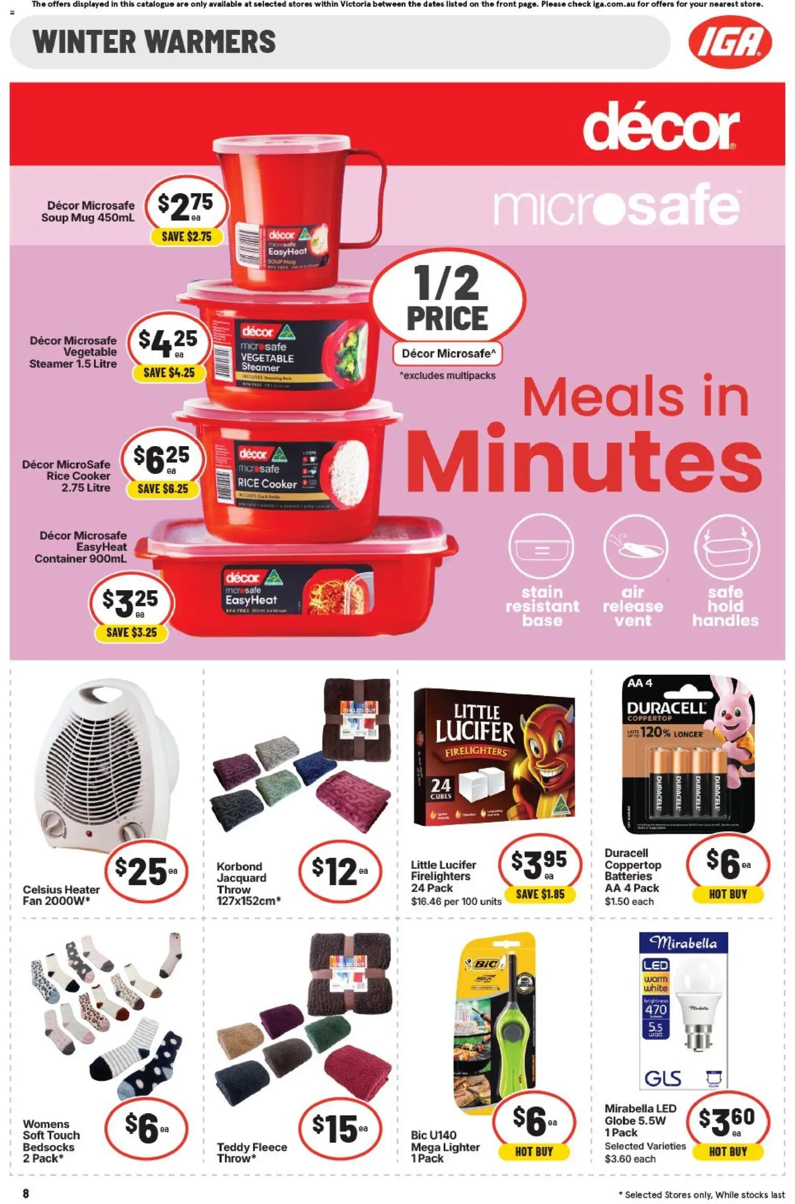 IGA catalogue - valid from 22.04.2026 | Page: 8 | Products: Pork, Fish, Pasta, Sustainable