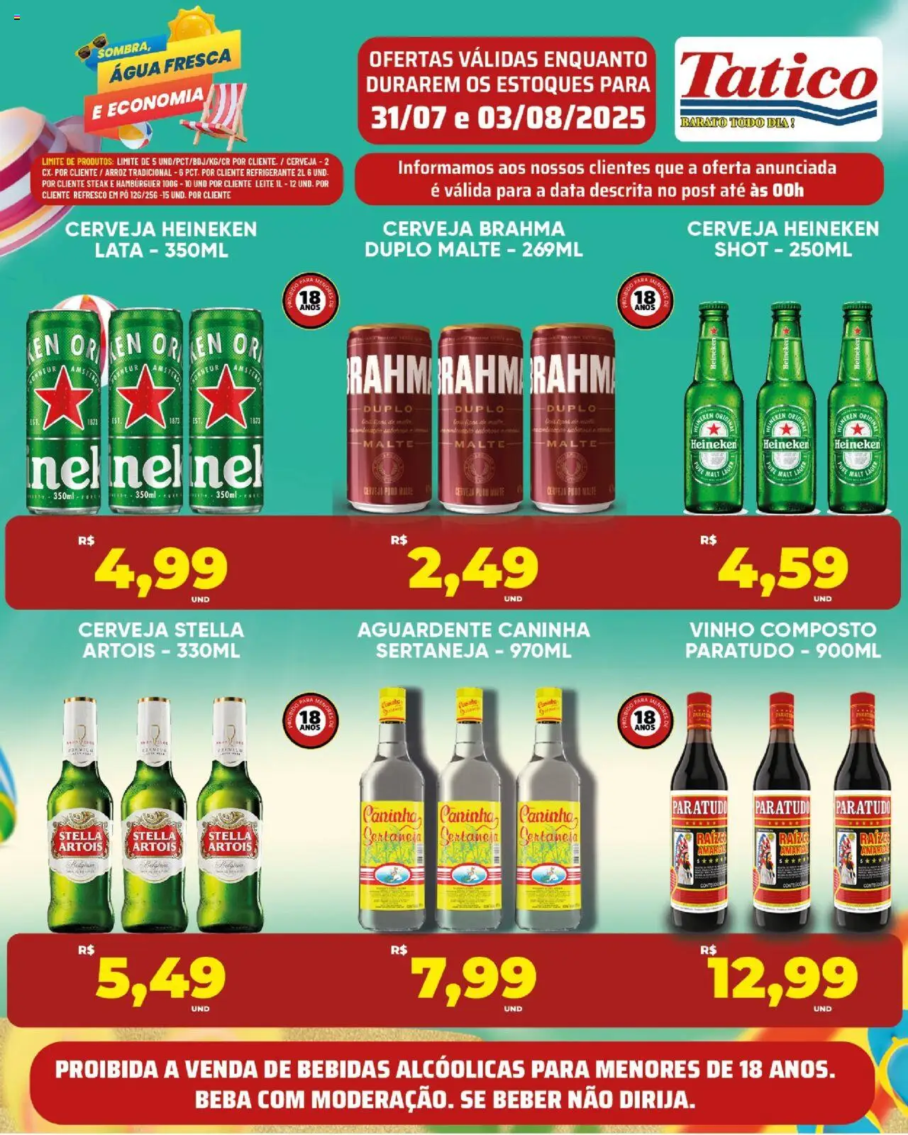 Tatico Folheto - válido de 31.07.2025 | Página: 6 | Produtos: Pó, Leite, Cerveja, Arroz