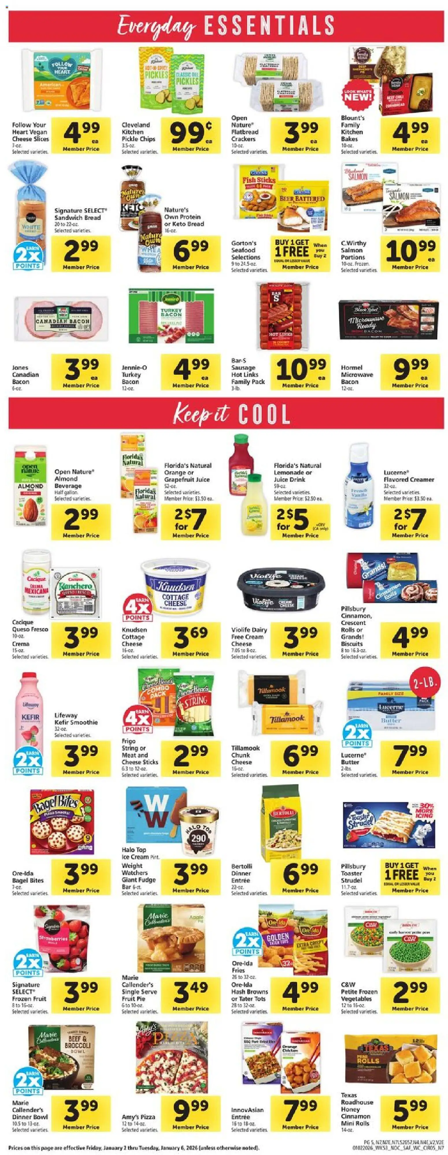 Safeway Weekly Ad - valid from 02.01.2026 | Page: 5 | Products: Butter, Microwave, Chips, Grapefruit
