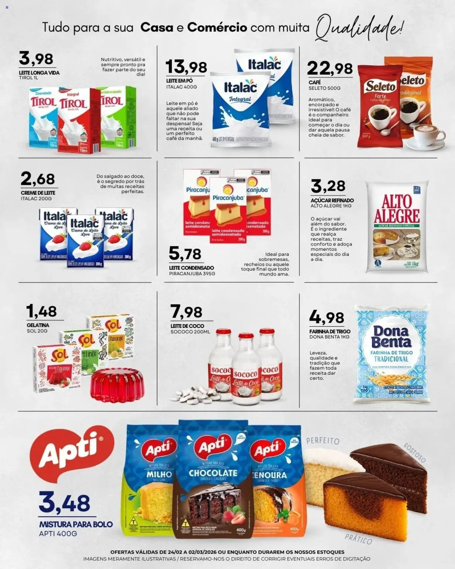 Mercadão Atacadista Folheto - válido de 24.02.2026 | Página: 8 | Produtos: Pó, Leite, Leite condensado, Leite de coco