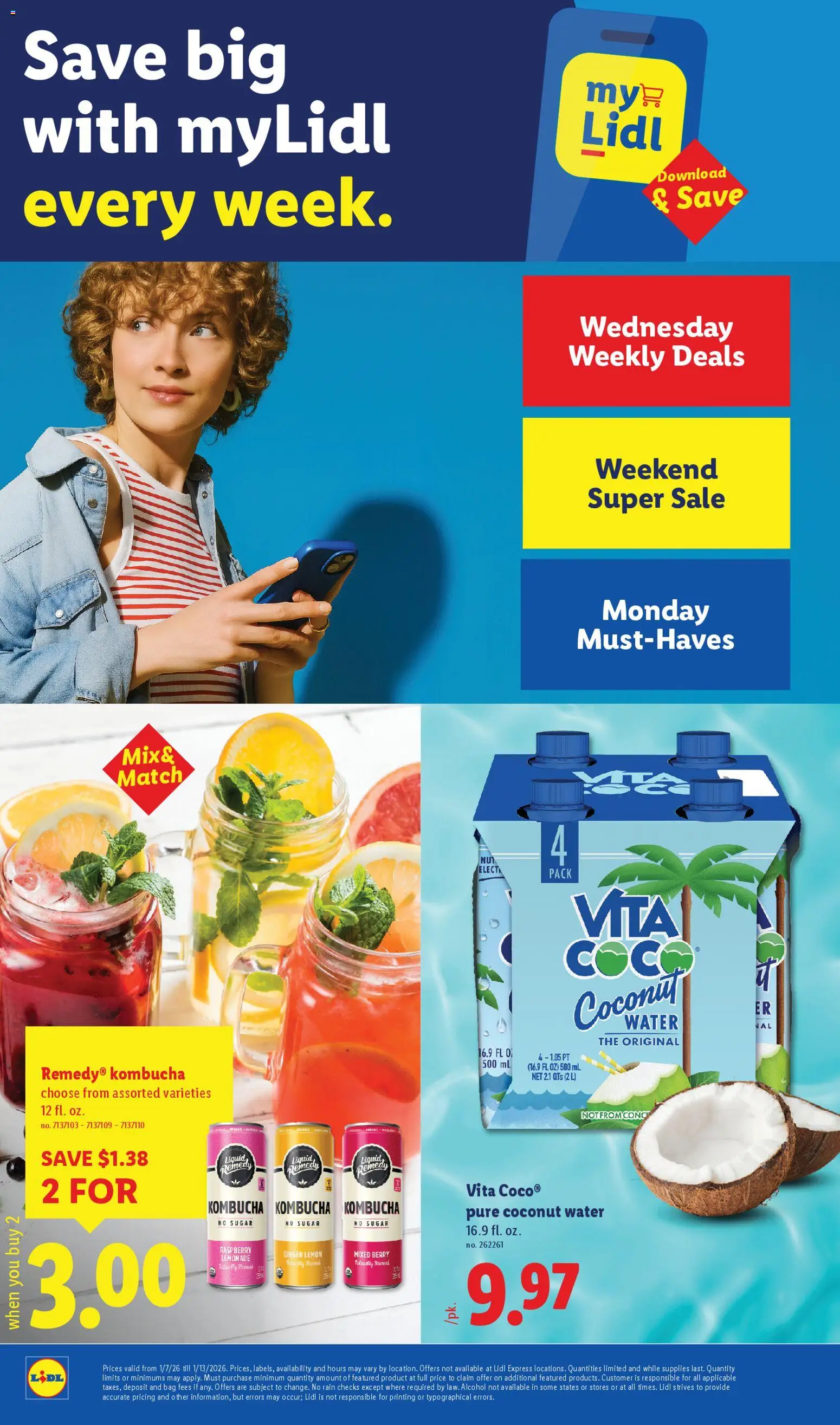 Lidl Weekly Ad - valid from 07.01.2026 | Page: 20 | Products: Water, Lemon, Raspberry, Bag