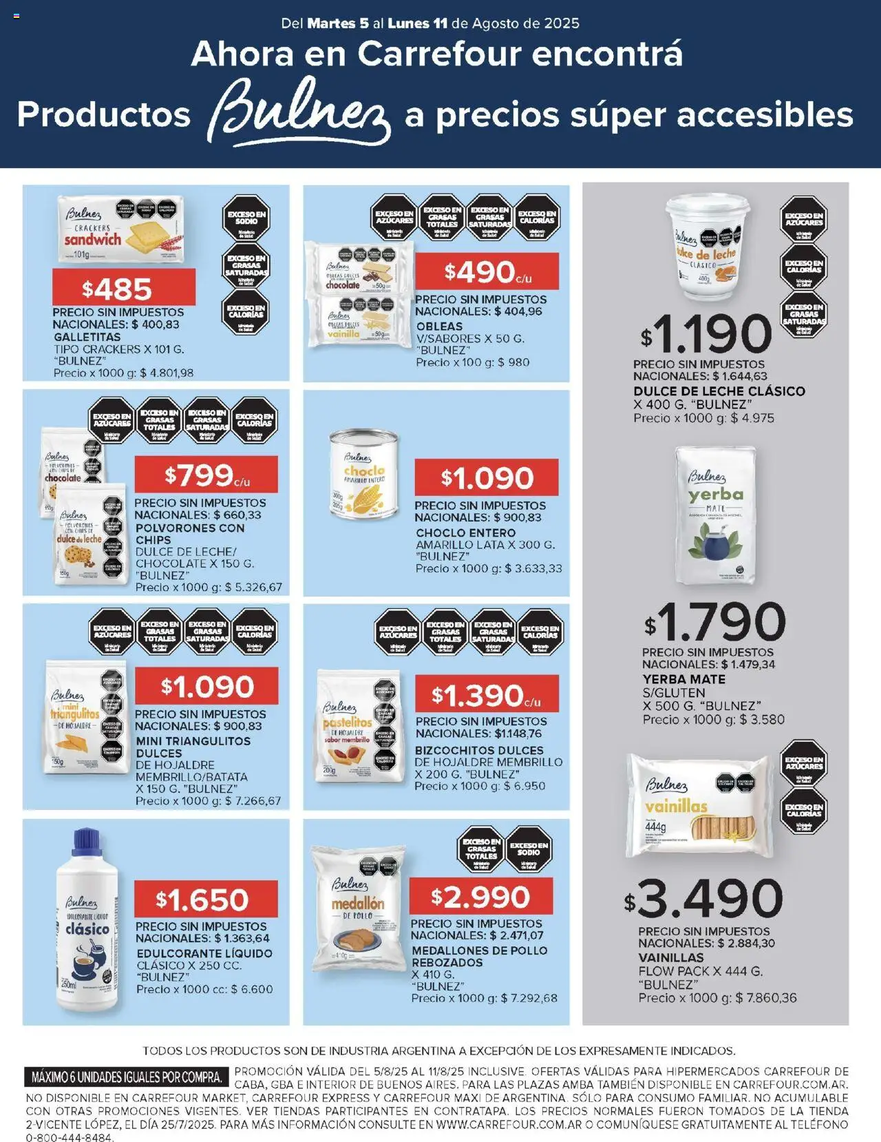 Carrefour ofertas │ válido desde el 05.08.2025 | Página: 12 | Productos: Teléfono, Pollo, Edulcorante, Leche