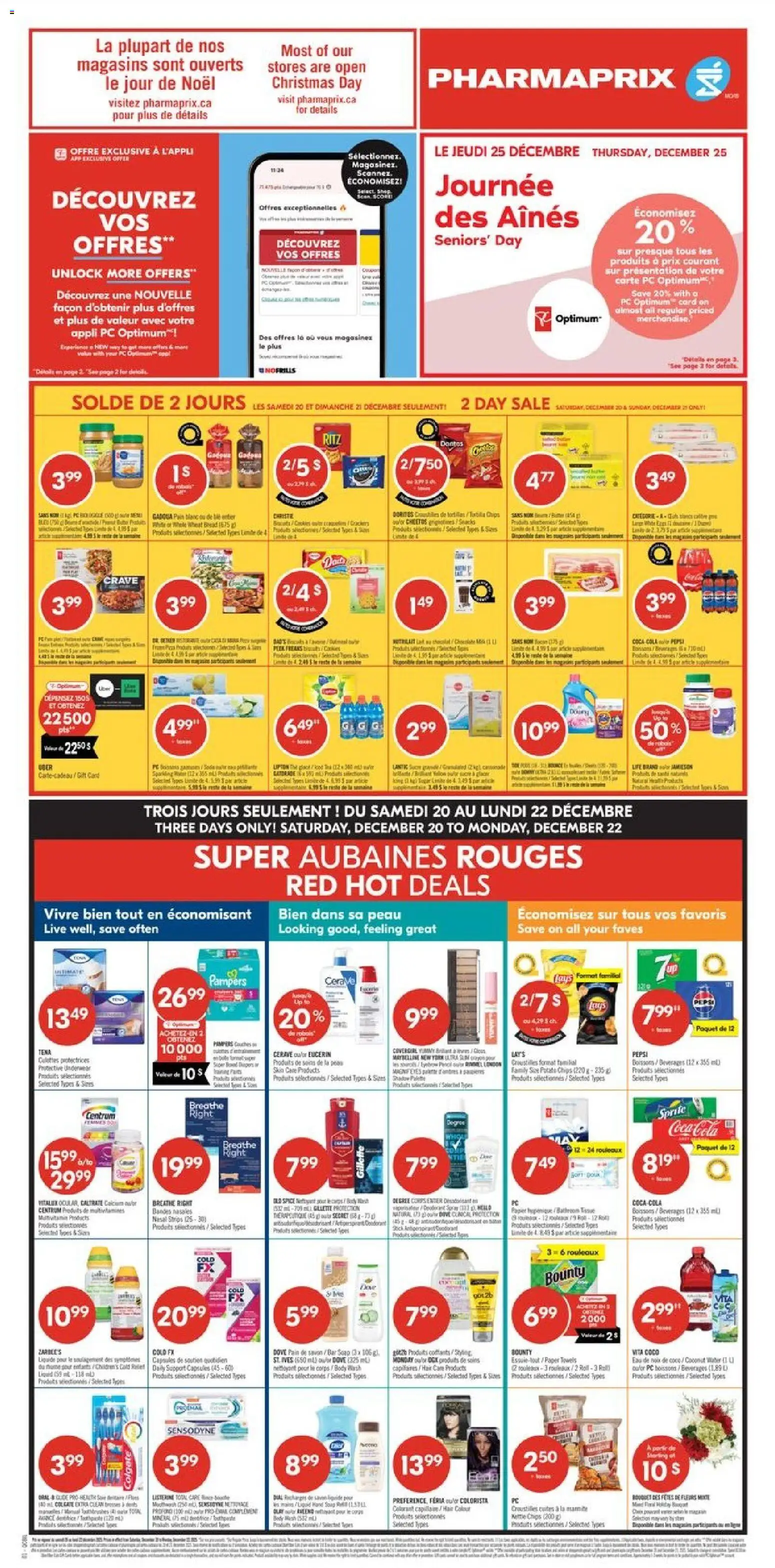 Pharmaprix flyer valid from 20.12.2025 | Page: 2 | Products: Tea, Cookies, Mouthwash, Pizza