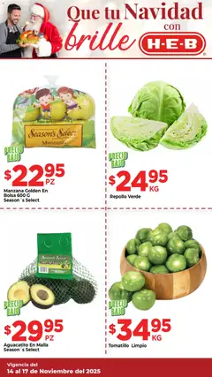 Vista previa de H-E-B folleto, nuevo folleto de la tienda, válido en México a partir del 14.11.2025 | Página: 12 | Productos: Bolsa, Manzana, Manzanas, Malla