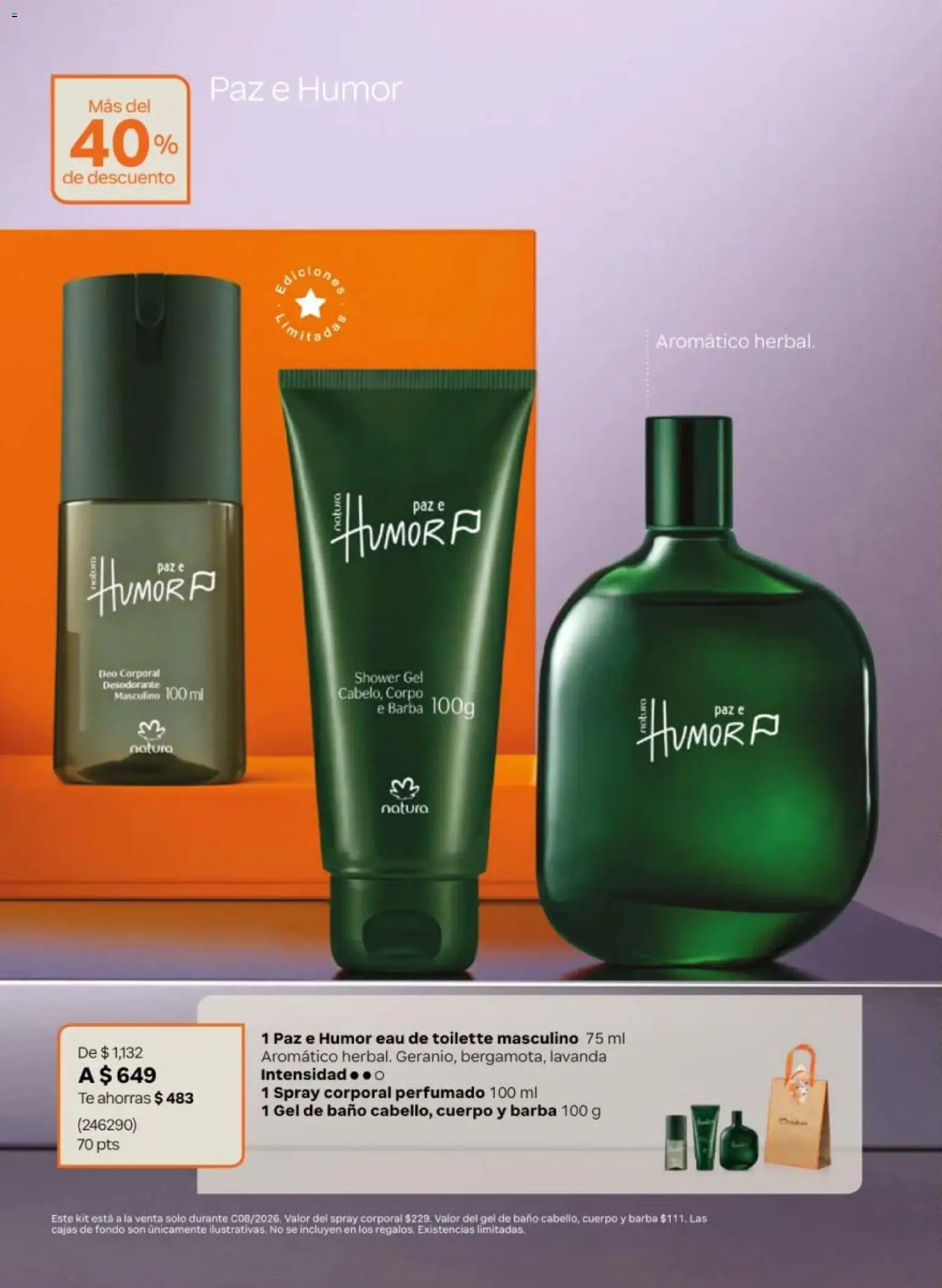 Nuevas ofertas de Natura válidas en toda la República Mexicana desde el 08.05.2026. ¡Encuentra las mejores ofertas en Natura campaña 8 2026! | Página: 22 | Productos: Desodorante, Té, Baño, Eau de toilette