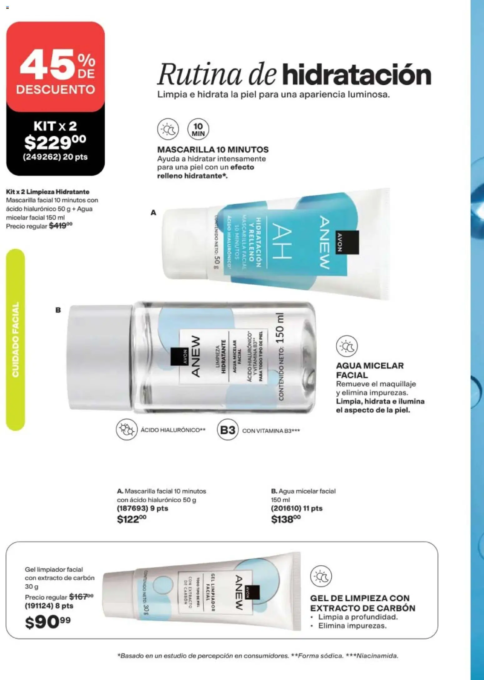 Nuevas ofertas de AVON válidas en toda la República Mexicana desde el 24.04.2026. ¡Encuentra las mejores ofertas en AVON campaña 7 2026! | Página: 126 | Productos: Agua, Limpiador facial, Mascarilla, Agua micelar