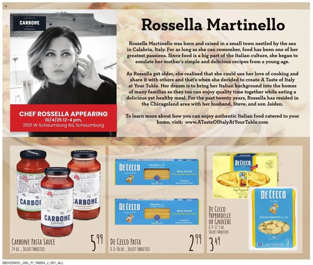 Jewel Osco Specialty Publication - valid from 24.09.2025 | Page: 4 | Products: Pasta, Sauce, Garlic