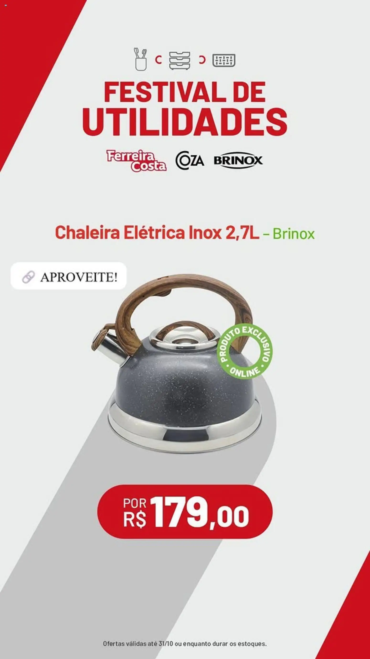 Ferreira Costa Folheto - válido de 23.10.2025 | Página: 4 | Produtos: Chaleira, Chaleira elétrica