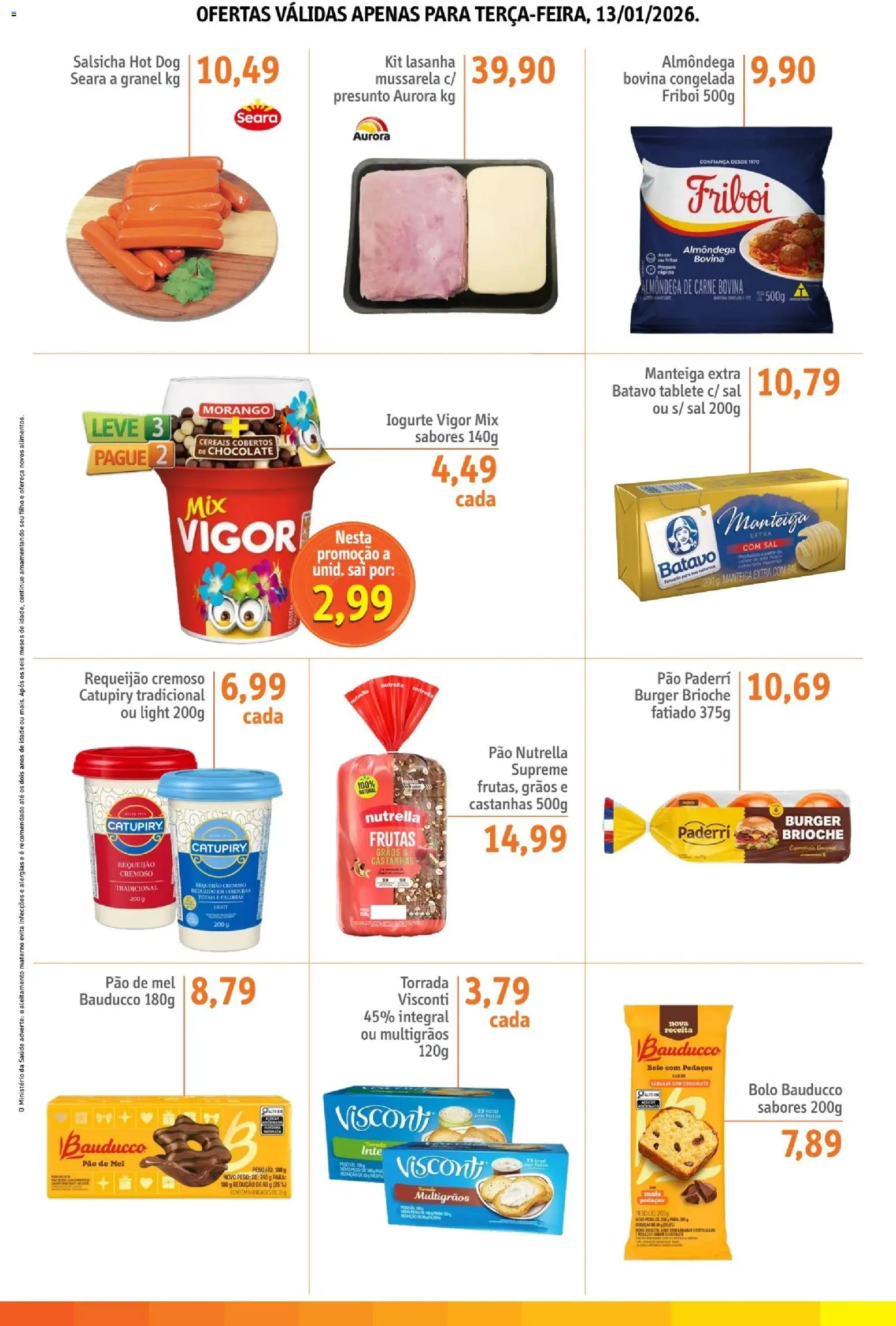 Sonda Folheto - válido de 13.01.2026 | Página: 2 | Produtos: Pão, Cereais, Mel, Lasanha