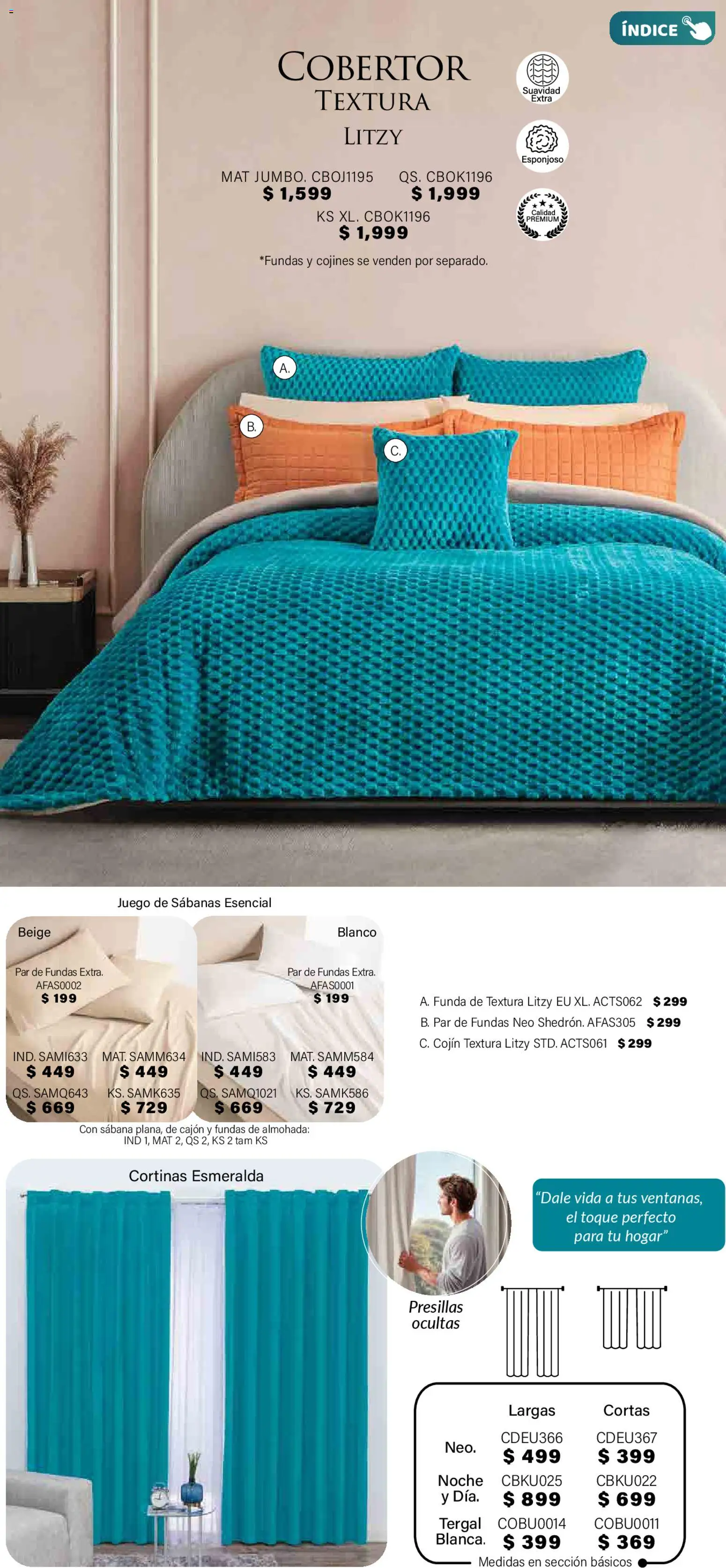 Nuevas ofertas de Colchas Concord válidas en toda la República Mexicana desde el 01.11.2025. ¡Encuentra las mejores ofertas en Colchas Concord Buen Fin! | Página: 350 | Productos: Cobertor, Juego, Almohada, Sabanas