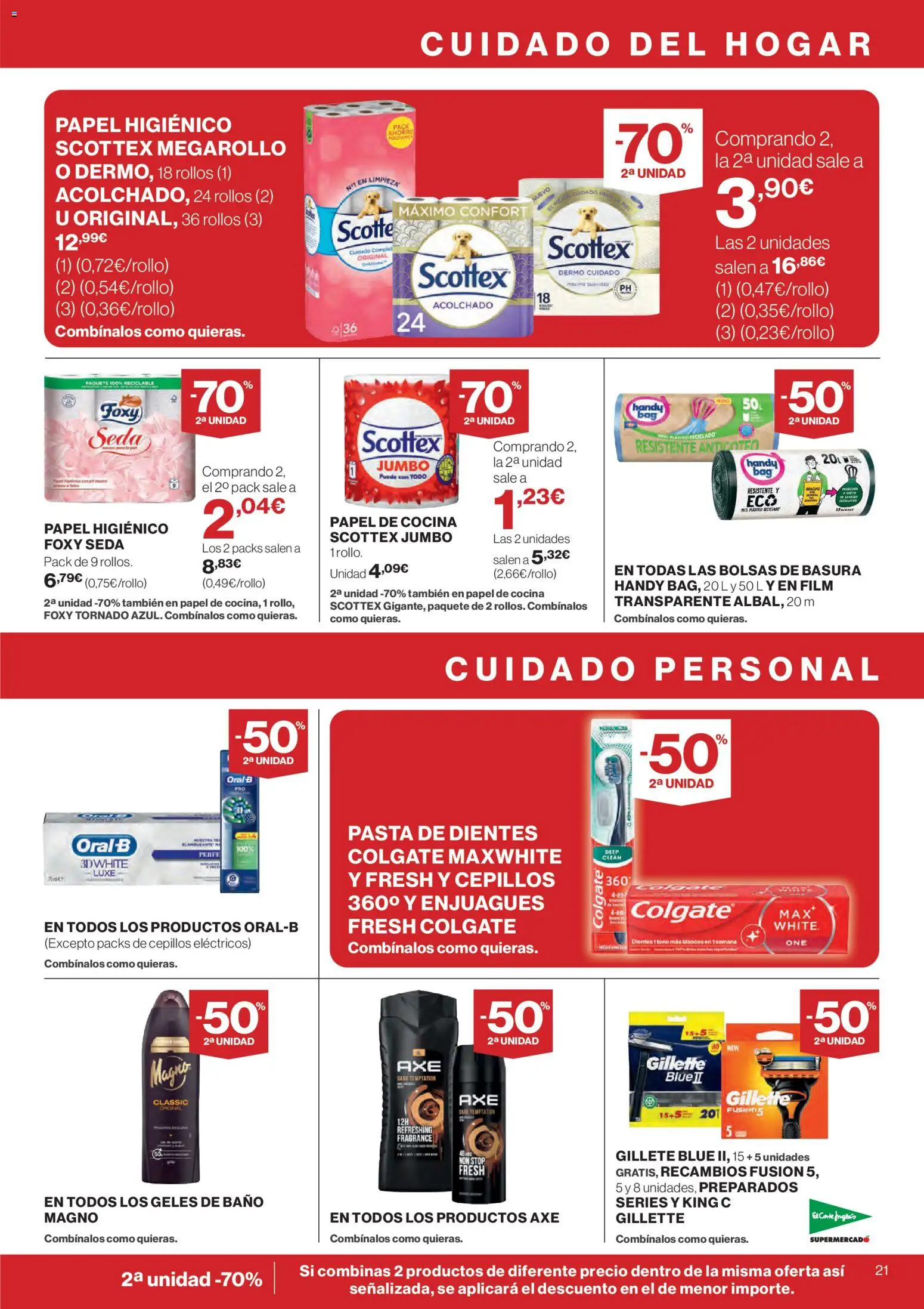 Nuevas ofertas de El Corte Inglés válidas en toda la República Mexicana desde el 12.02.2026. ¡Encuentra las mejores ofertas en El Corte Inglés catálogo! | Página: 21 | Productos: Pasta, Papel higiénico, Baño, Acolchado