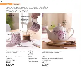 Nuevas ofertas de AVON válidas en toda la República Mexicana desde el 13.09.2025. ¡Encuentra las mejores ofertas en Juego de café cerámica malva, Cerámica. Incluye: Recipiente para azúcar. Jarra para crema.! | Página: 82
