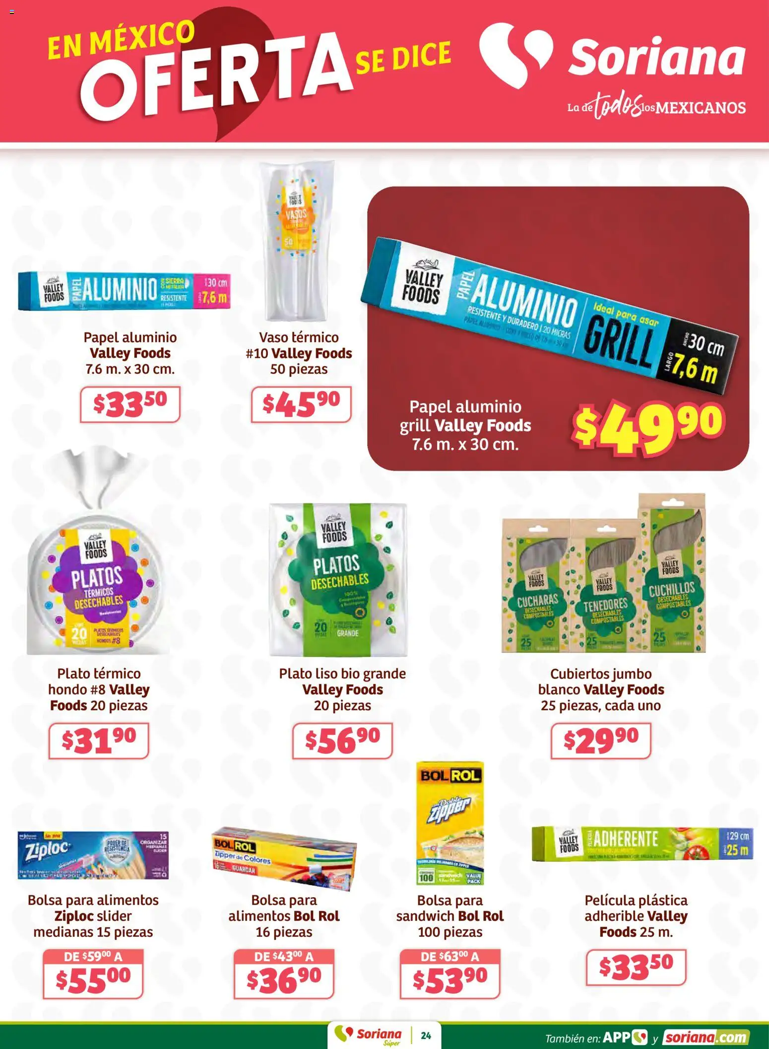Nuevas ofertas de Soriana válidas en toda la República Mexicana desde el 02.01.2026. ¡Encuentra las mejores ofertas en Soriana - Preciazazaso Súper: Frontera Chih, Coah, Tamaulipas! | Página: 24 | Productos: Bolsa, Sierra, Vasos
