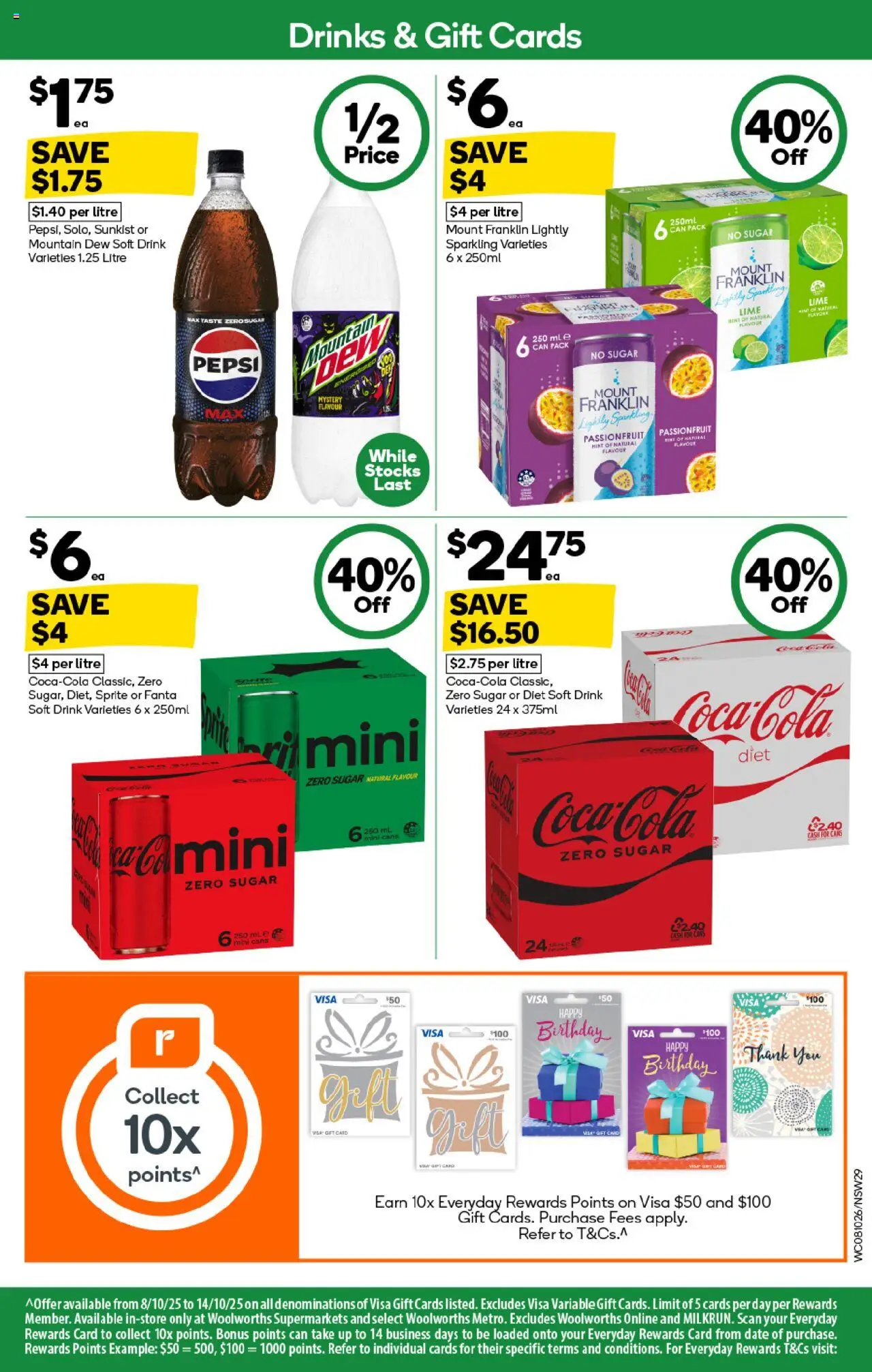 Woolworths catalogue - valid from 08.10.2025 | Page: 29 | Products: Coca Cola, Pepsi, Passionfruit, Sugar
