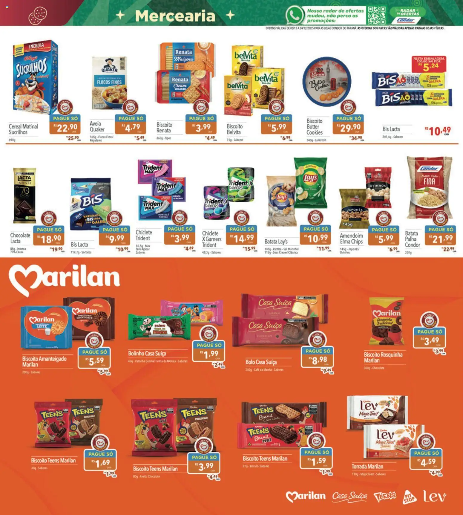 Supermercados Condor Folheto - válido de 08.12.2025 | Página: 10 | Produtos: Amendoim, Chocolate, Bolo, Batata